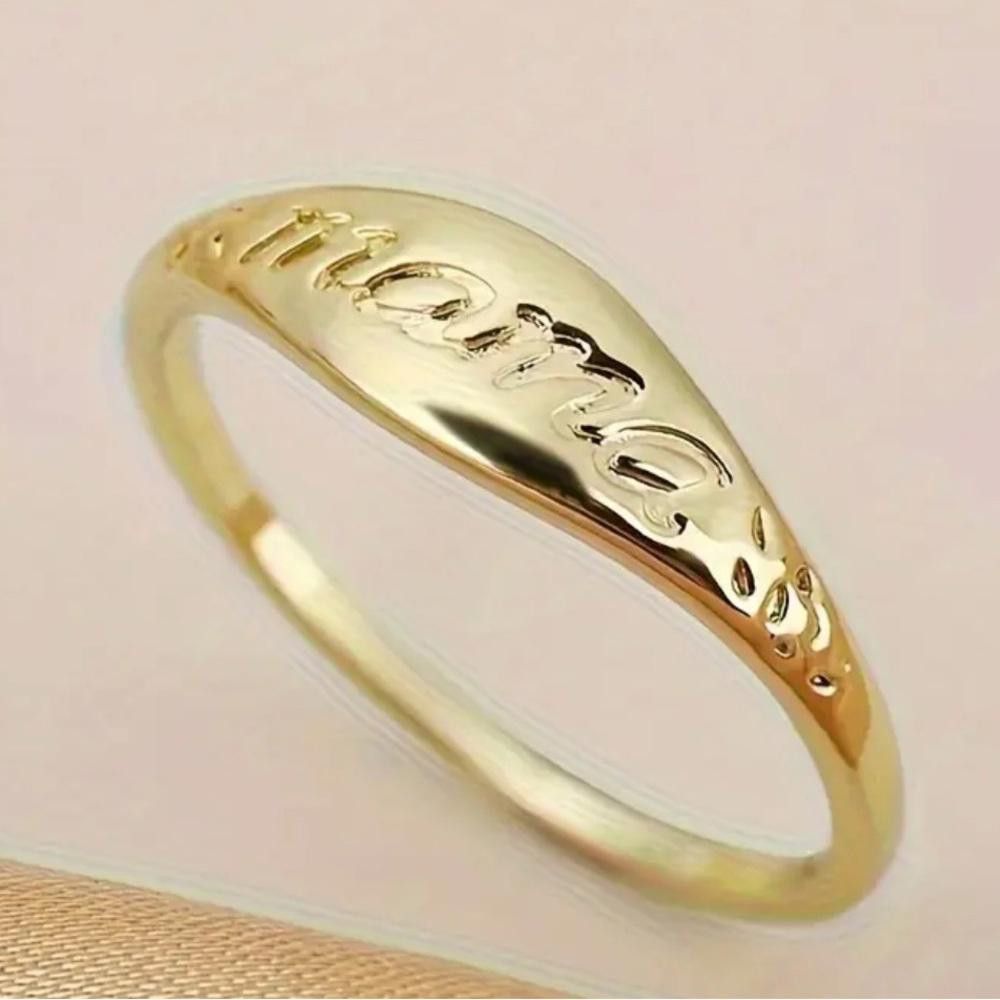 Designer Gold 'Mama' Ring Size ONE SIZE - 1 Preview