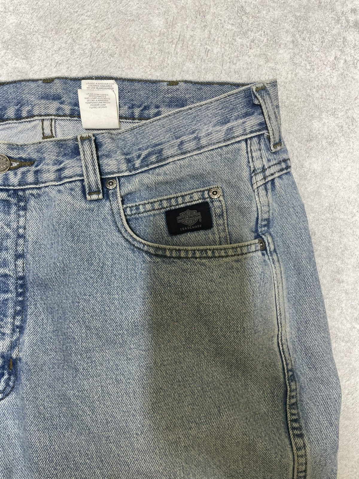 Harley Davidson × Vintage Vintage Rare Harley Davidson Trademark Logo Denim Jeans Size US 32 / EU 48 - 3 Thumbnail