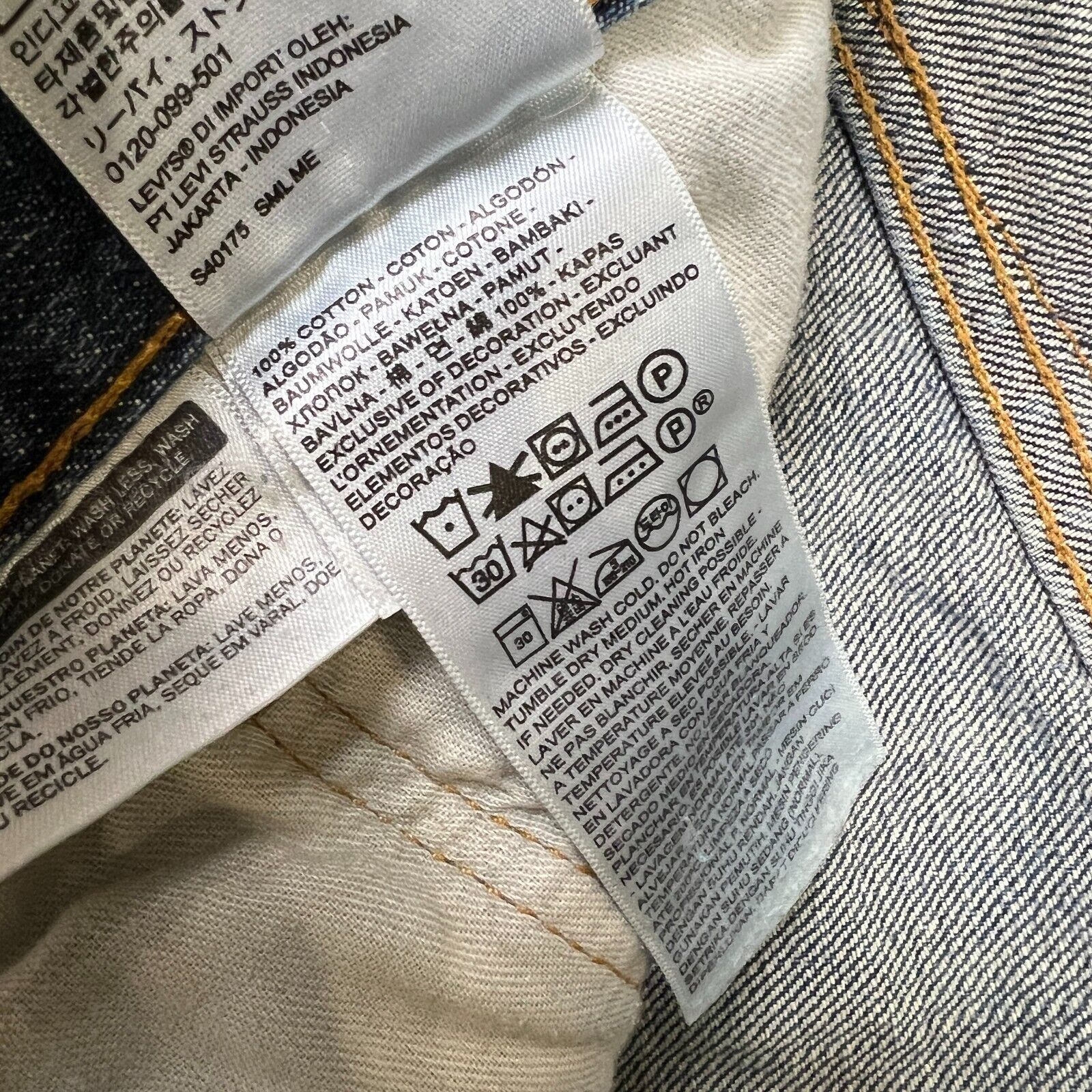 Levi's × Vintage Levi's 505 Jeans 36x32 Regular Fit Straight Leg Denim Pants Size US 36 / EU 52 - 10 Thumbnail