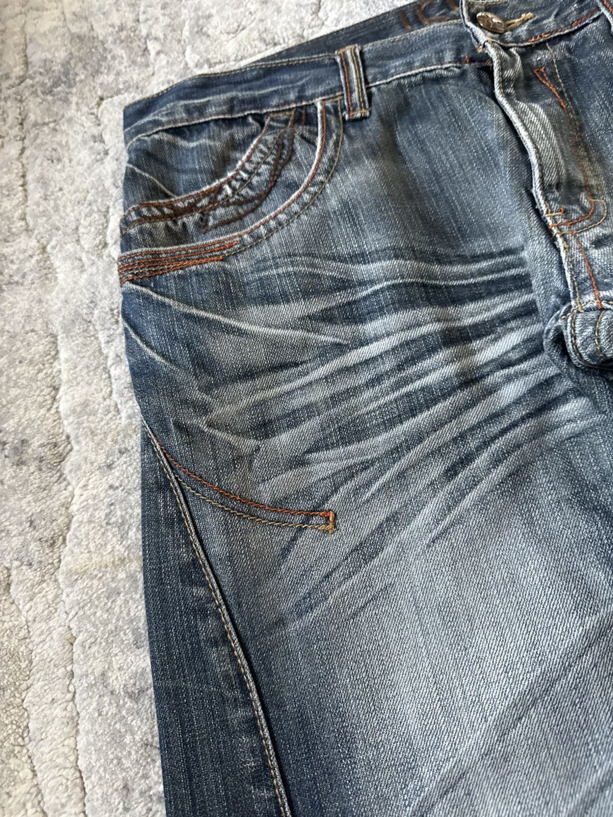If Six Was Nine Ikka Japan Paneled Cut & Sew Claw Mark Fade Wash Jeans Size US 32 / EU 48 - 7 Thumbnail