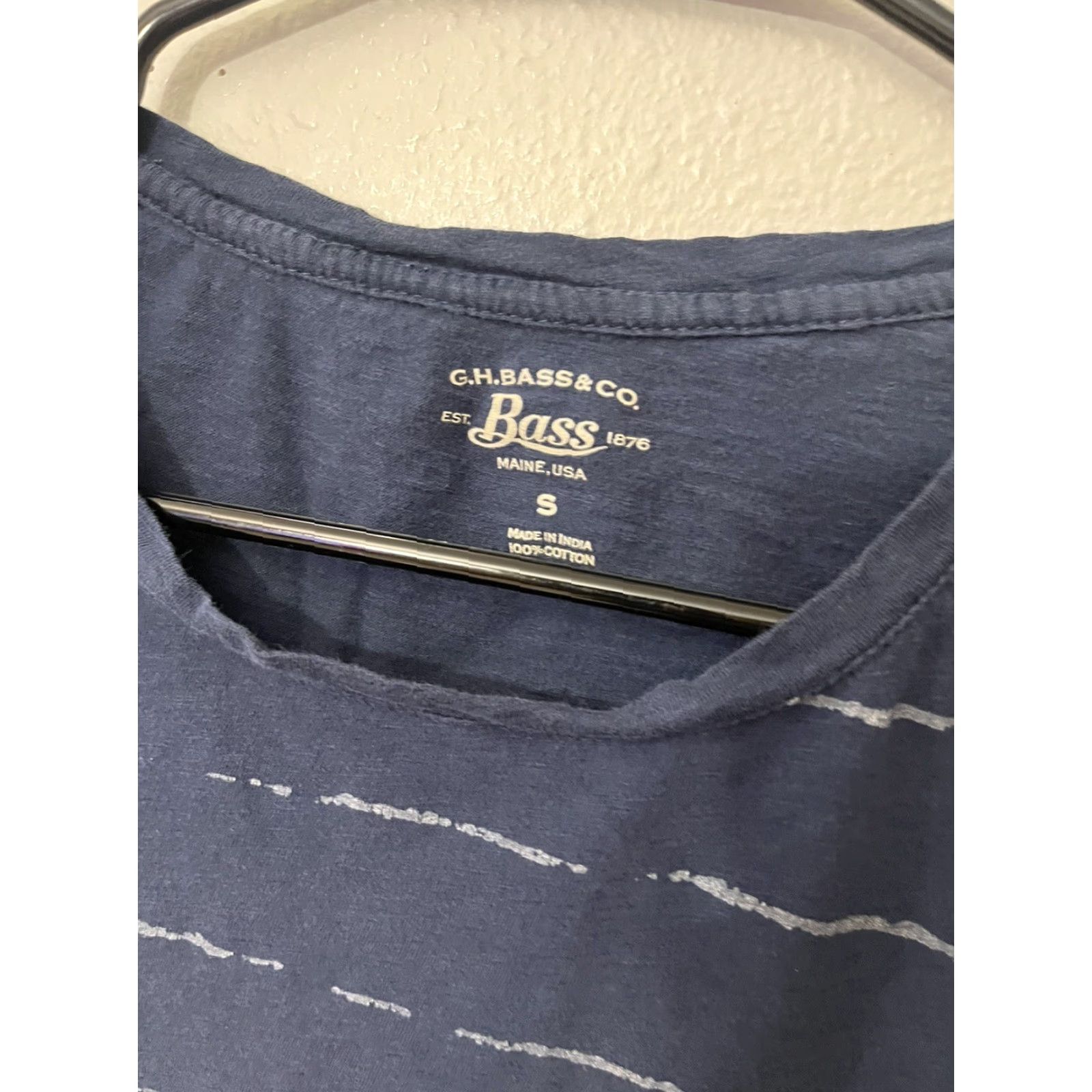 Vintage G.H. Bass & Co. Striped Casual Long Sleeve Tee Navy Blue Size Small 100% Cotton Womens Size S / US 4 / IT 40 - 2 Thumbnail