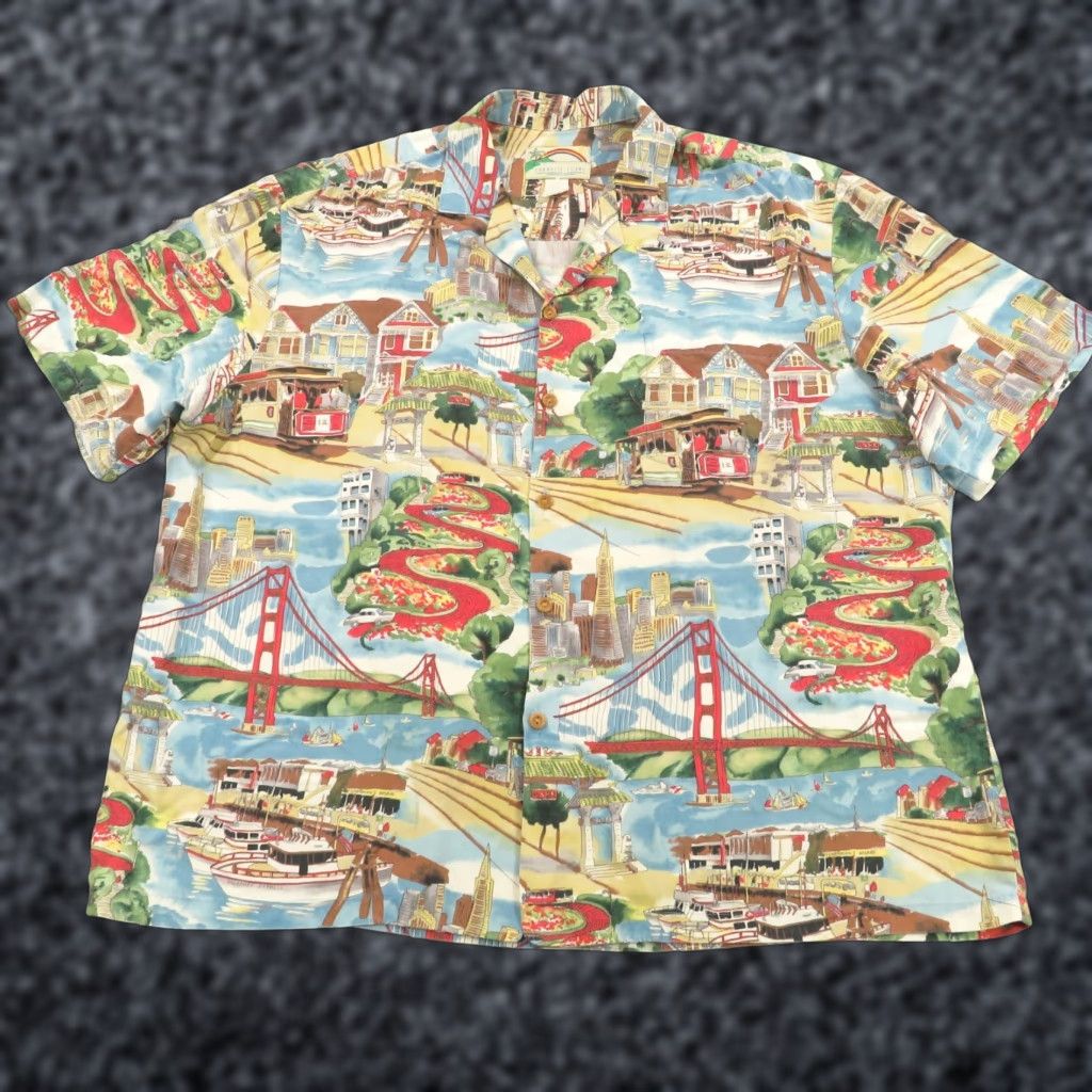 Paradise Paradise Mens Hawaiian Shirt XXL Blue 80s 90s California Button-Up Short Sleeve Camp Travel USA Paradise Found Size US XXL / EU 58 / 5 - 1 Thumbnail
