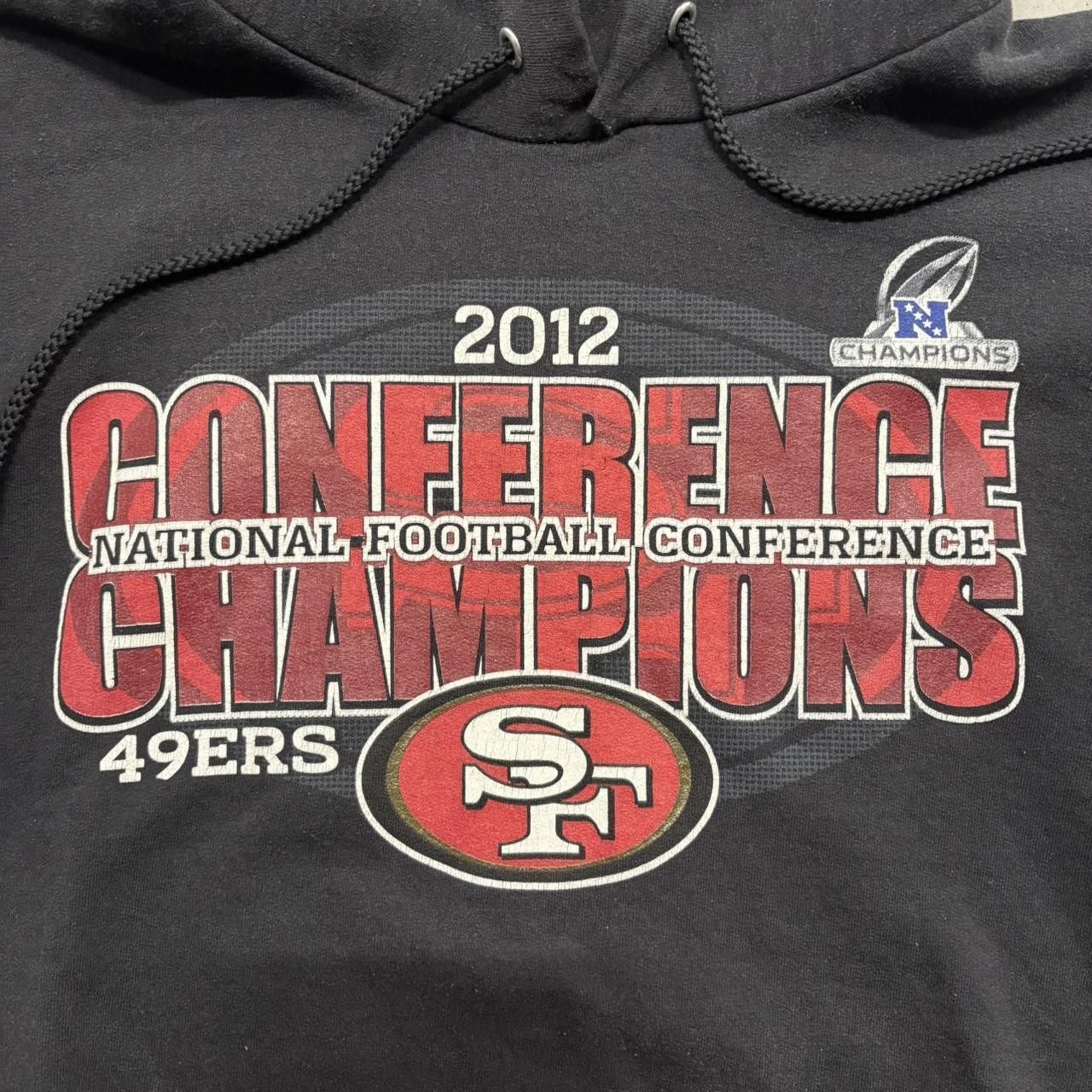 NFL Crazy Vintage Y2K/2000s NFL San Francisco 49ers 2012 Conference Champions Black Hoodie! Size US M / EU 48-50 / 2 - 2 Thumbnail
