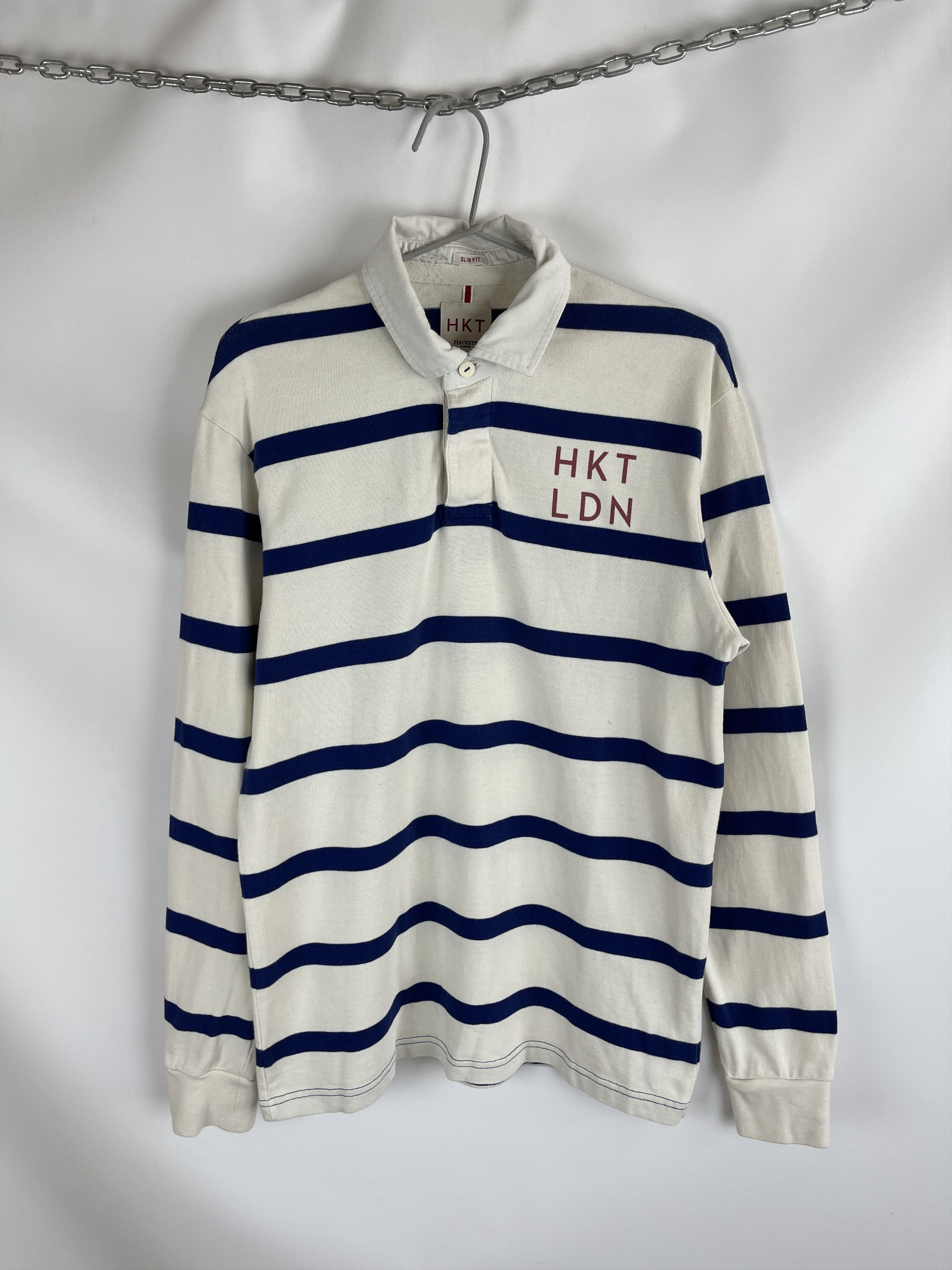 Hackett HKT Hackett London beige striped rugby polo shirt Size US S / EU 44-46 / 1 - 1 Thumbnail