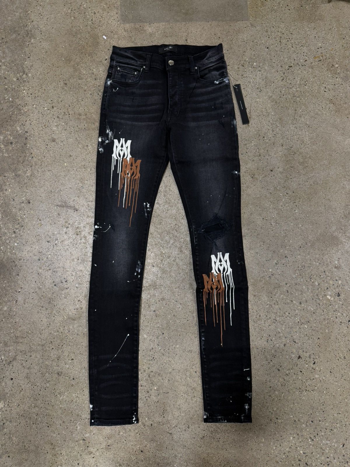 Amiri MA Dripping Black Jeans NEW 1500$