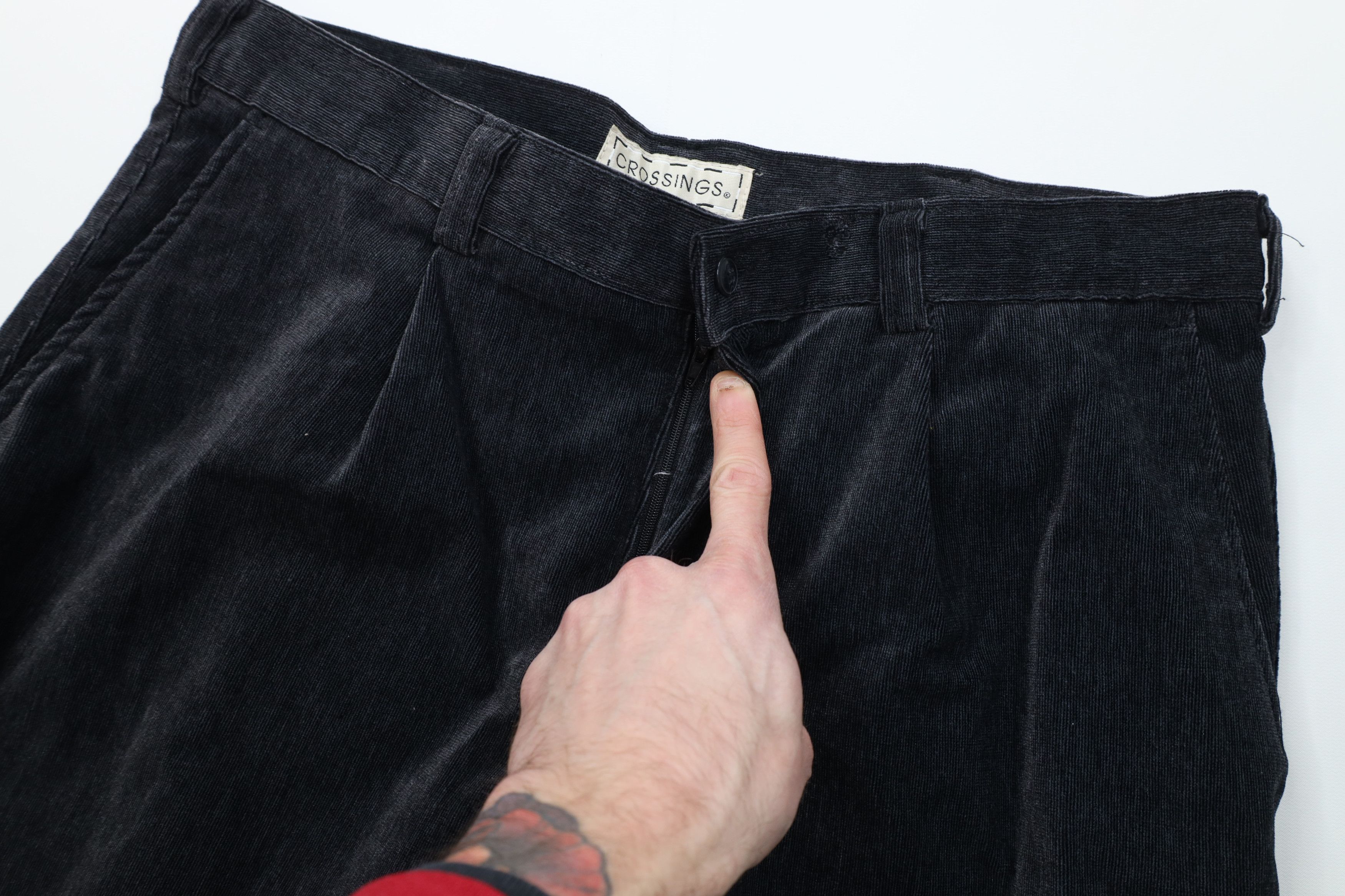 Vintage Vintage 90s Streetwear Wide Leg Corduroy Chino Pants Gray Size US 34 / EU 50 - 8 Thumbnail