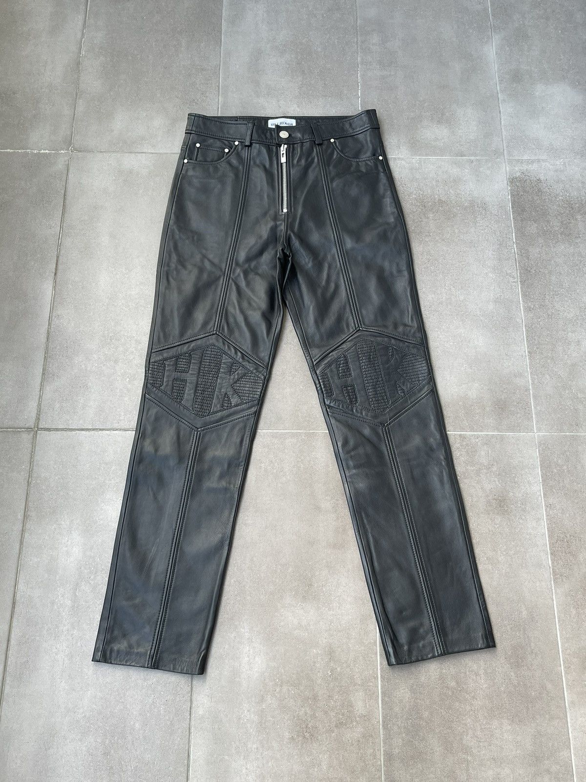 Han Kjobenhavn SS23 !DSWT! Han Kjobenhavn "HK" Knee Logo Leather Pants Size US 32 / EU 48 - 10 Thumbnail