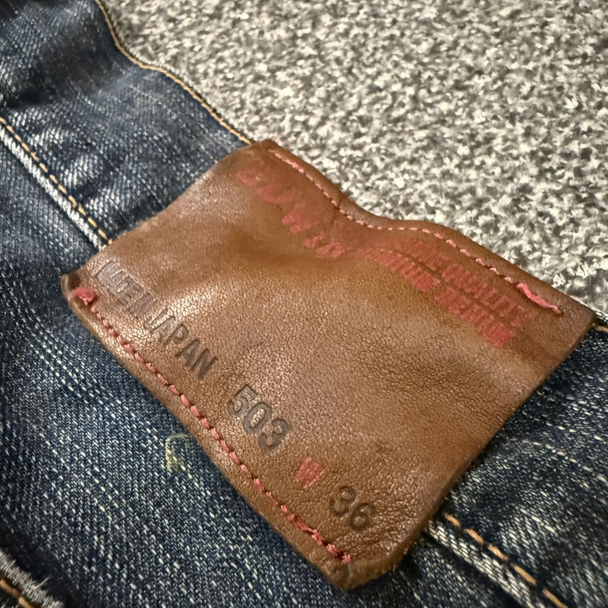 If Six Was Nine 90s Flared Japanese Wideleg Edwin 503 Mud Distressed Denim Size US 36 / EU 52 - 12 Thumbnail