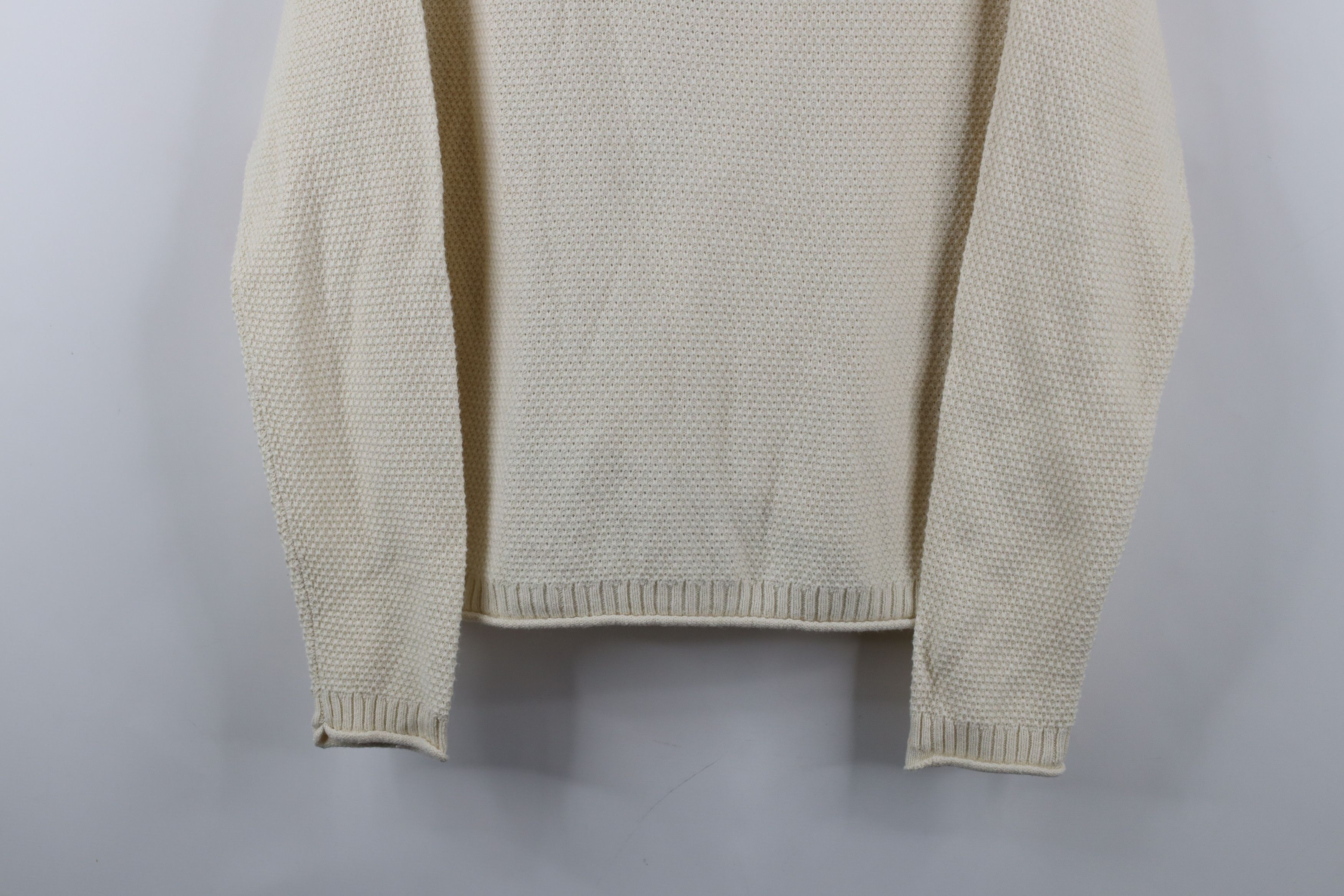 Madewell × Vintage Madewell Thermal Waffle Marled Knit Pullover Sweater Beige Size M / US 6-8 / IT 42-44 - 3 Thumbnail