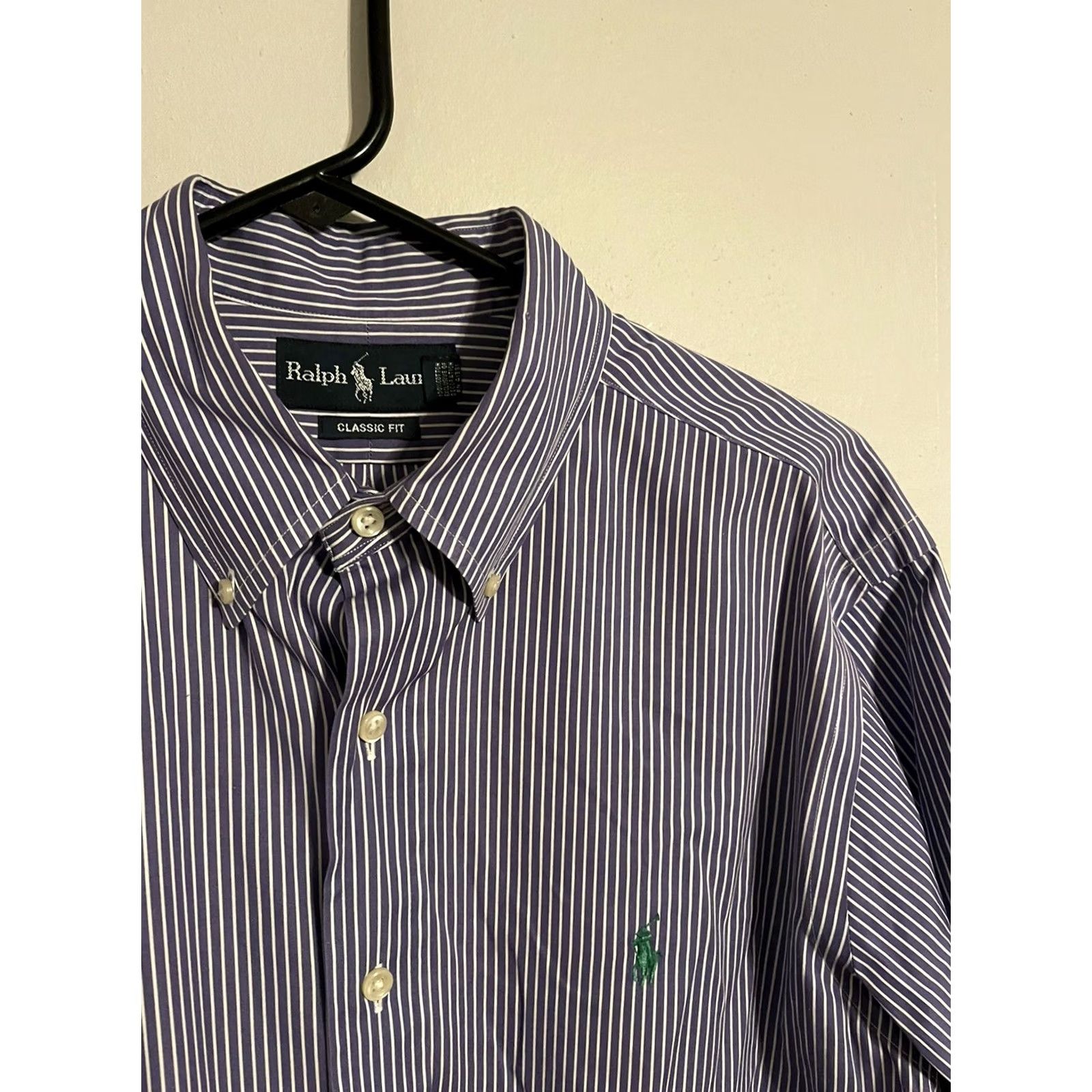 Polo Ralph Lauren Polo Ralph Lauren Button Up Shirt Men's Purple Stripe Classic Fit 16 32/33 Size 42R - 2 Thumbnail