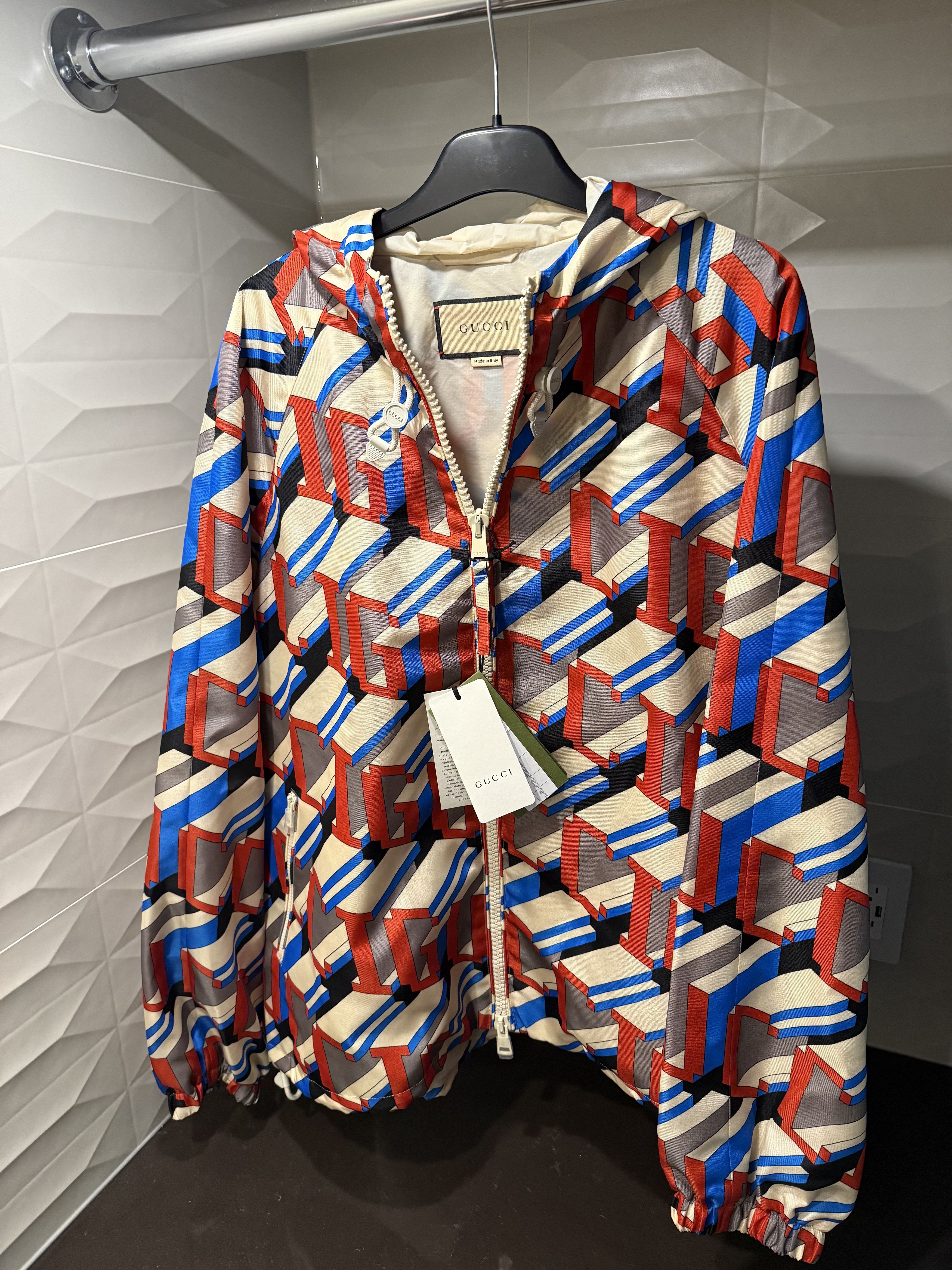 🎮 GUCCI Pixel Print Nylon Jacket - Size 48 / Medium