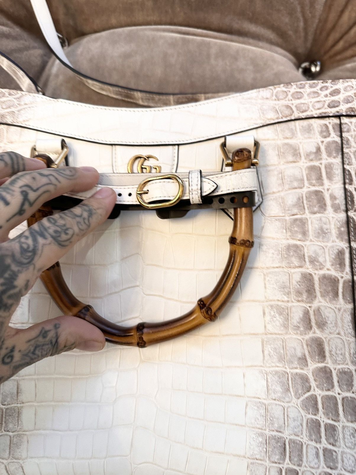 Gucci GUCCI DIANA HIMALAYAN CROCODILE BAG XL RARE Size ONE SIZE - 15 Thumbnail