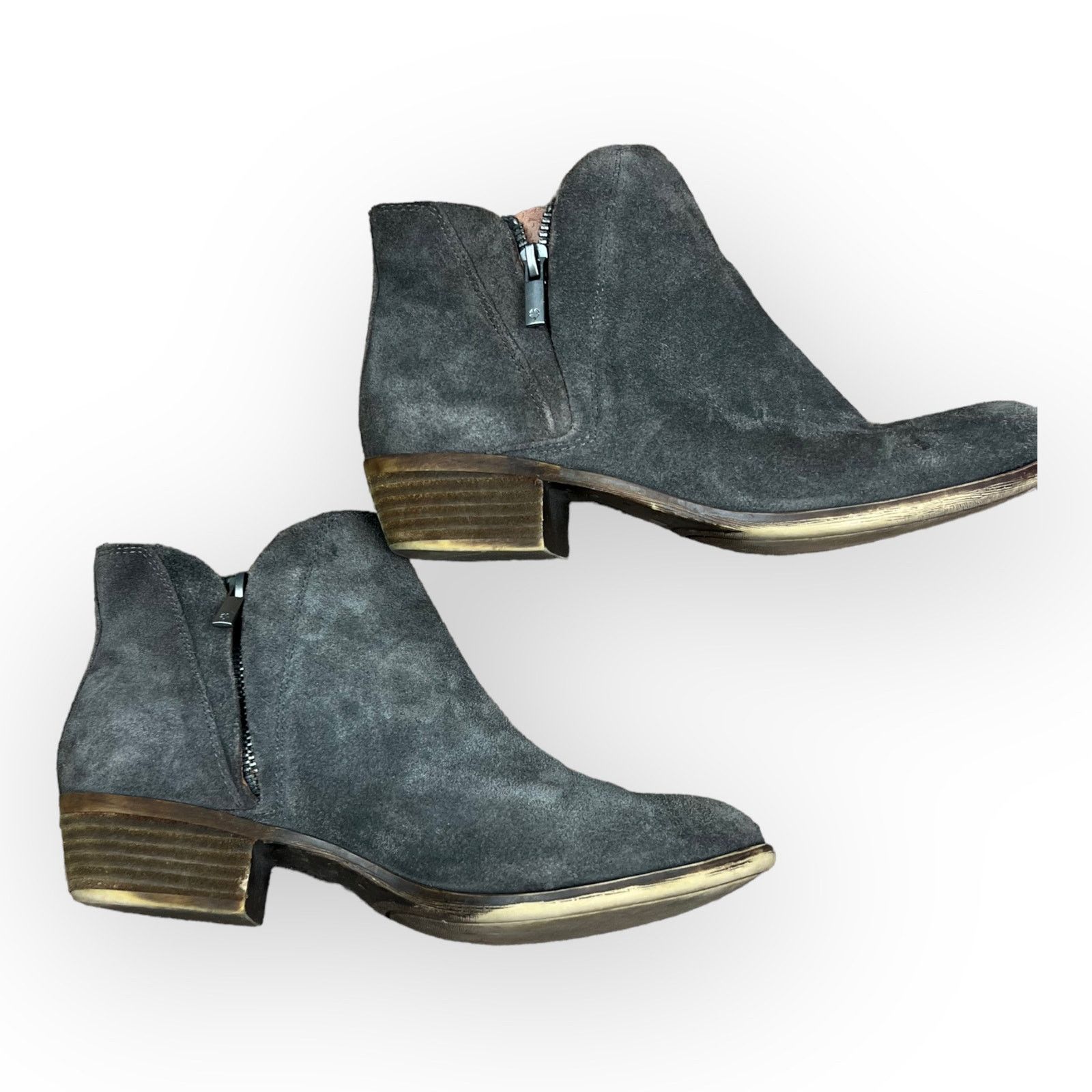 Lucky Brand Lucky Brand | Brenon Gray Suede Distressed Ankle Bootie Size US 9 / IT 39 - 8 Thumbnail