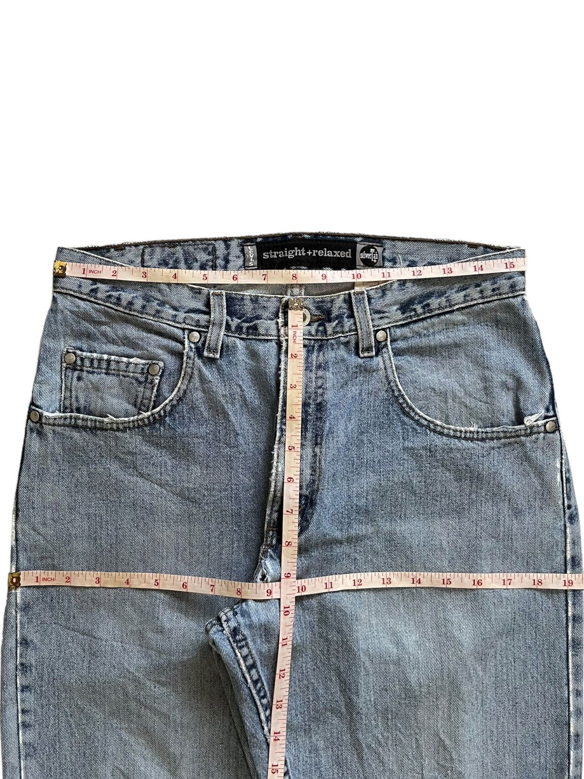 Levi's Vintage 80s Levis Silver Tab Blue Wash Distress Baggy Jeans Size US 31 - 11 Thumbnail