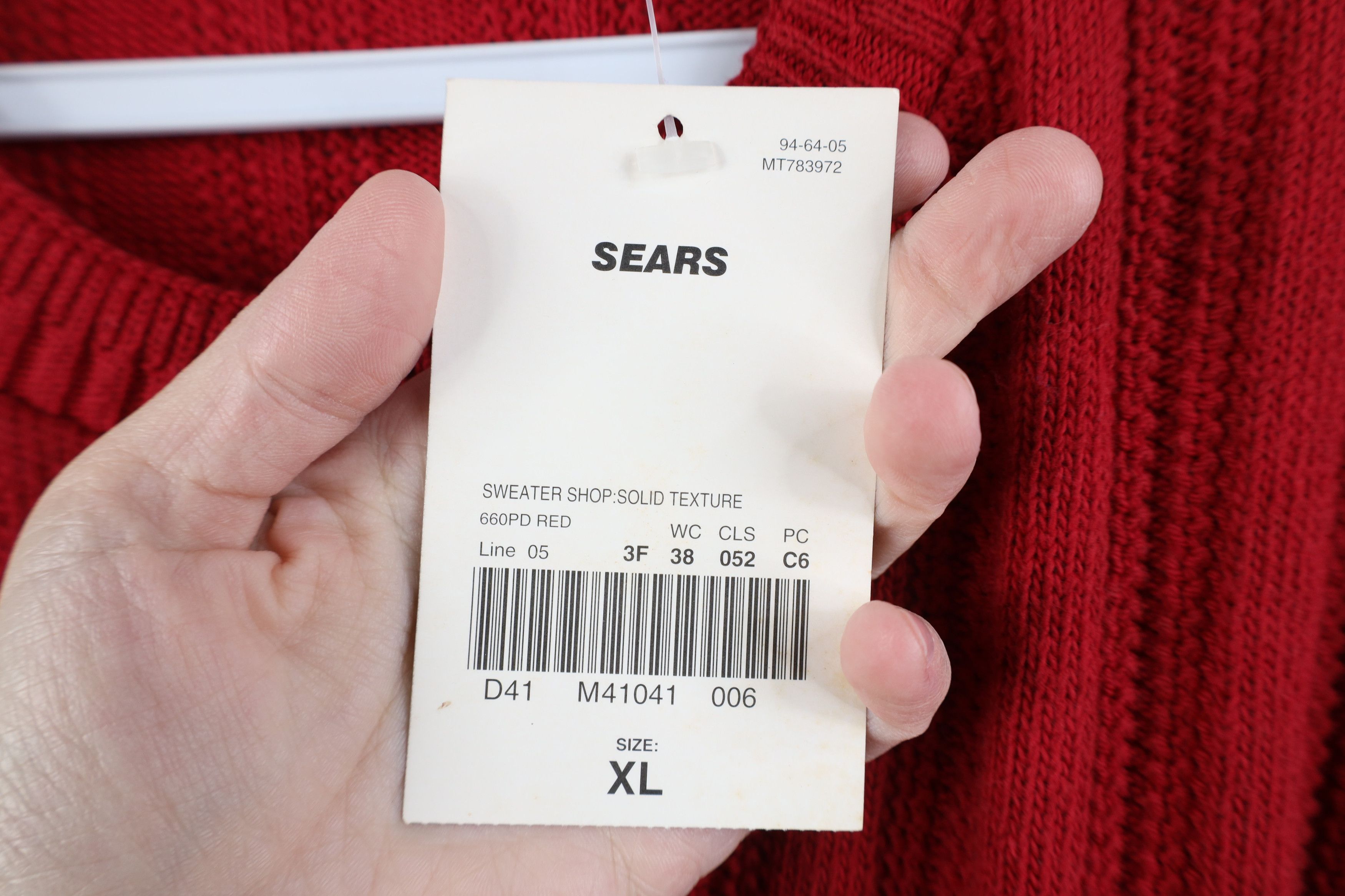 Vintage Deadstock Vintage 90s Streetwear Ribbed Knit Sweater Red USA Size US XL / EU 56 / 4 - 7 Thumbnail