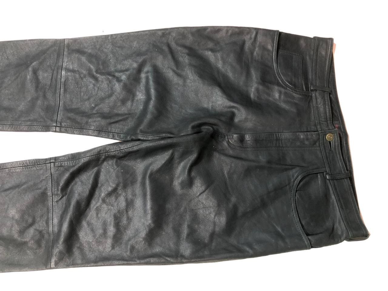 Leather Linus Avangarde Moto Biker Leather Pants Vintage Size US 35 - 4 Thumbnail