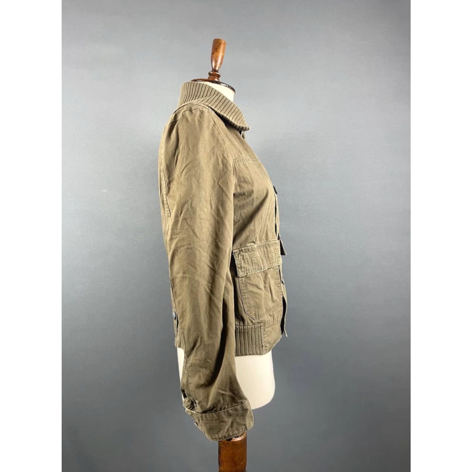 Diesel Diesel Jacket Women's Military Cotton Long Sleeve Brown Pockets Front Zip Button Hooded Mid-Length Regular L Size L / US 10 / IT 46 - 3 Thumbnail