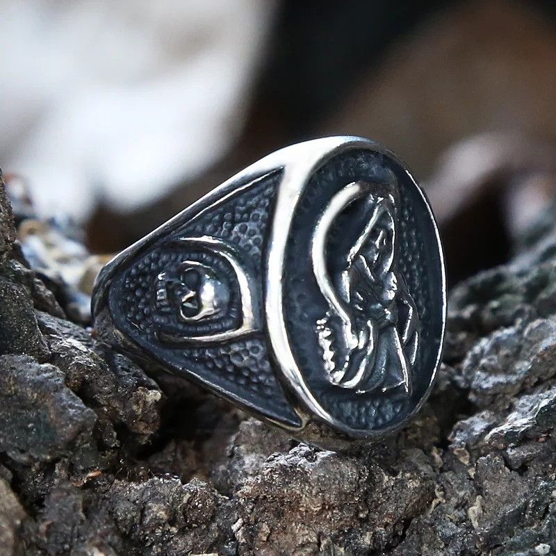 Vintage Gothic Skull Ring Size ONE SIZE - 3 Thumbnail
