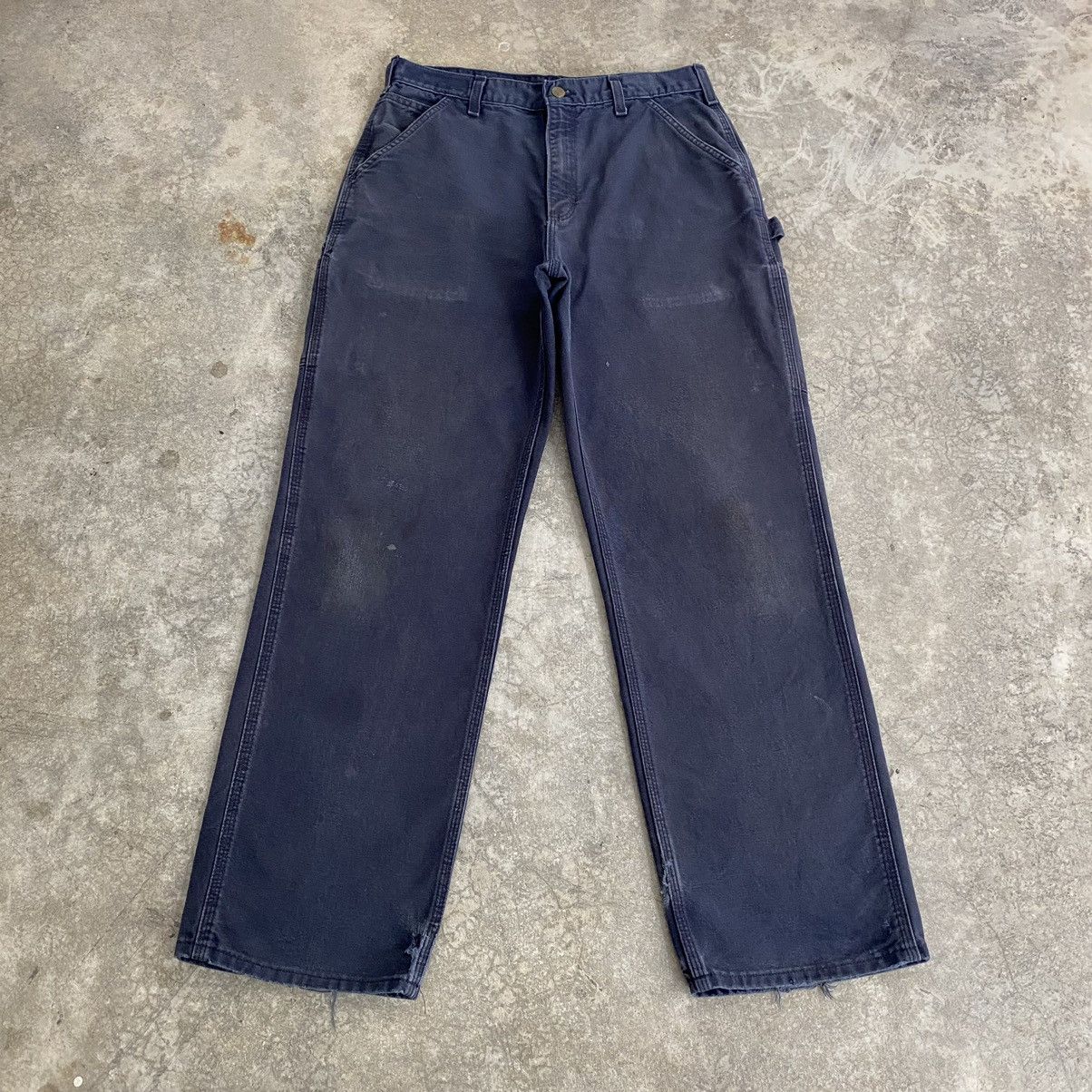 Carhartt Vintage Carhartt Faded Midnight Blue Carpenter Pants Size US 31 - 2 Thumbnail