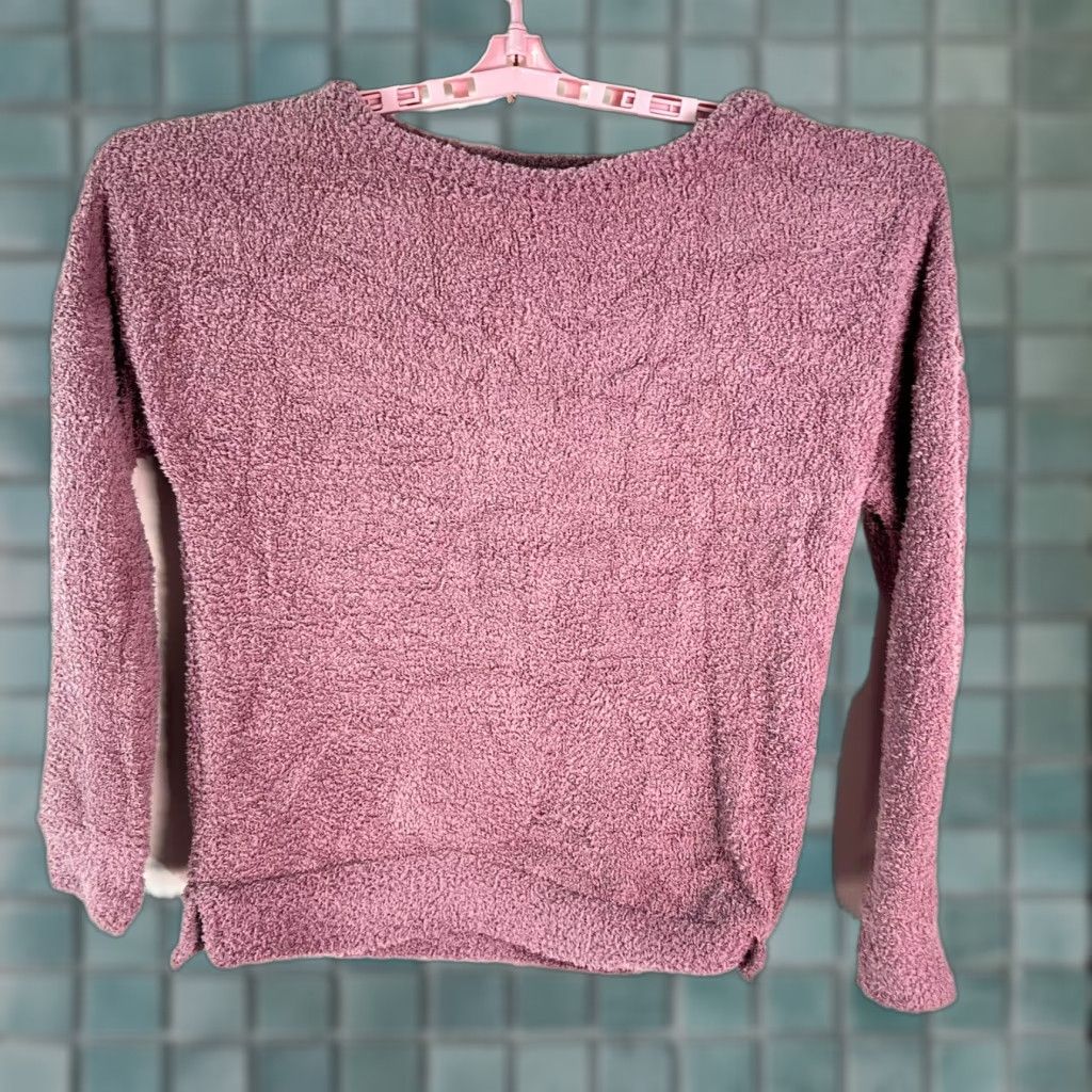 Vintage Stars Above Womens XS Pink Long Sleeve Open-Knit Fuzzy Cape Boat Neck Geometric Chiffon Polyester Sweater Knit Polyester XS Size XS / US 0-2 / IT 36-38 - 1 Thumbnail