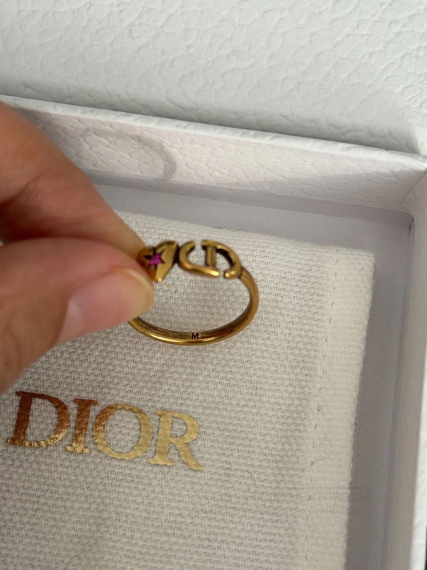 Dior Dior Gold Heart CD Vintage Ring. Size ONE SIZE - 4 Thumbnail