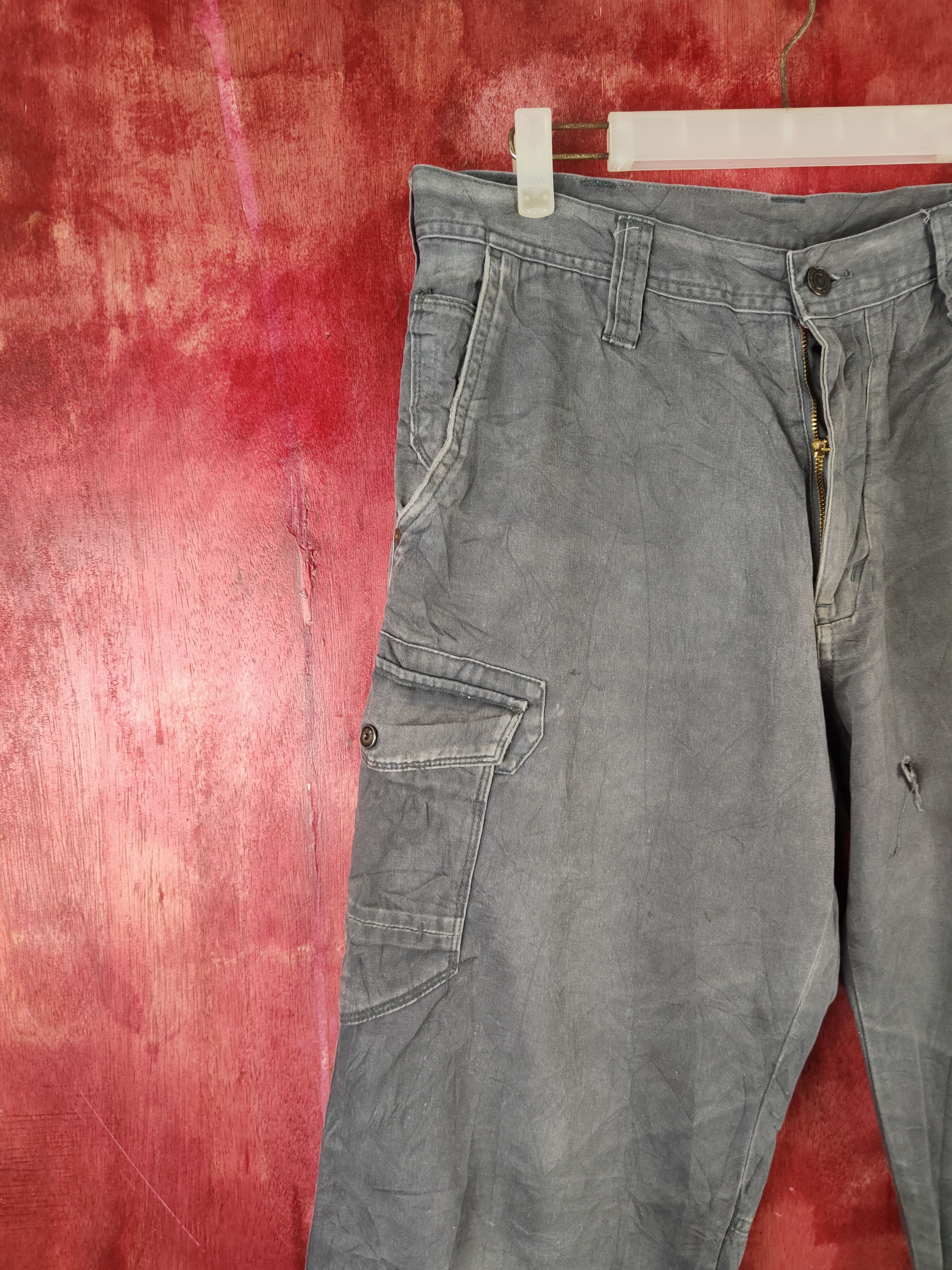Japanese Brand Evenriver Dark Gray Faded Multipocket Cargo Pants #S1315 Size US 34 / EU 50 - 4 Thumbnail