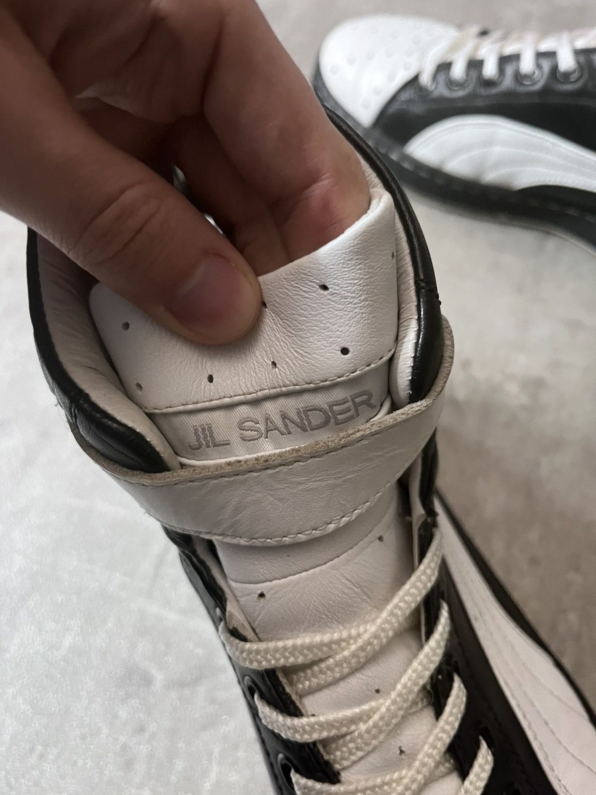 Jil Sander × Puma Jil Sander x Puma leather high boots black white Size US 12 / EU 45 - 2 Thumbnail