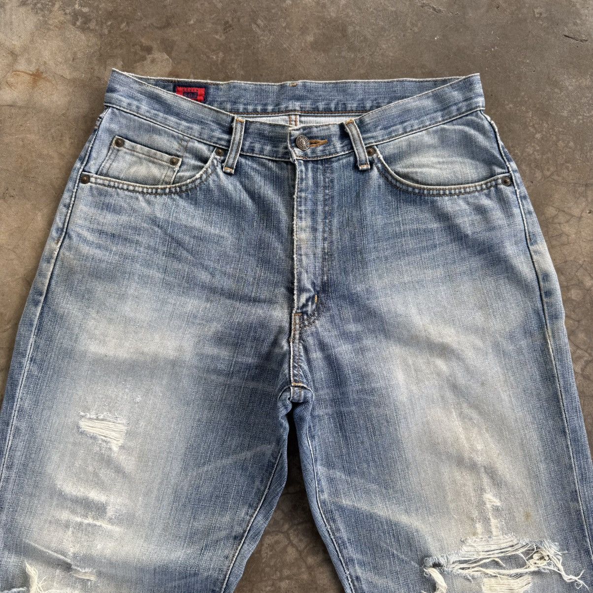 Edwin W33x27.5 Vintage Edwin Faded Ripped Denim Jean Pants Size US 33 - 2 Thumbnail