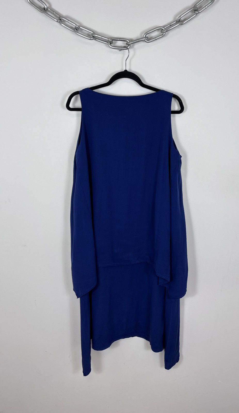eskandar Eskandar Women’s Lapis Crepe Cascading Sides Silk Dress Size ONE SIZE - 2 Thumbnail