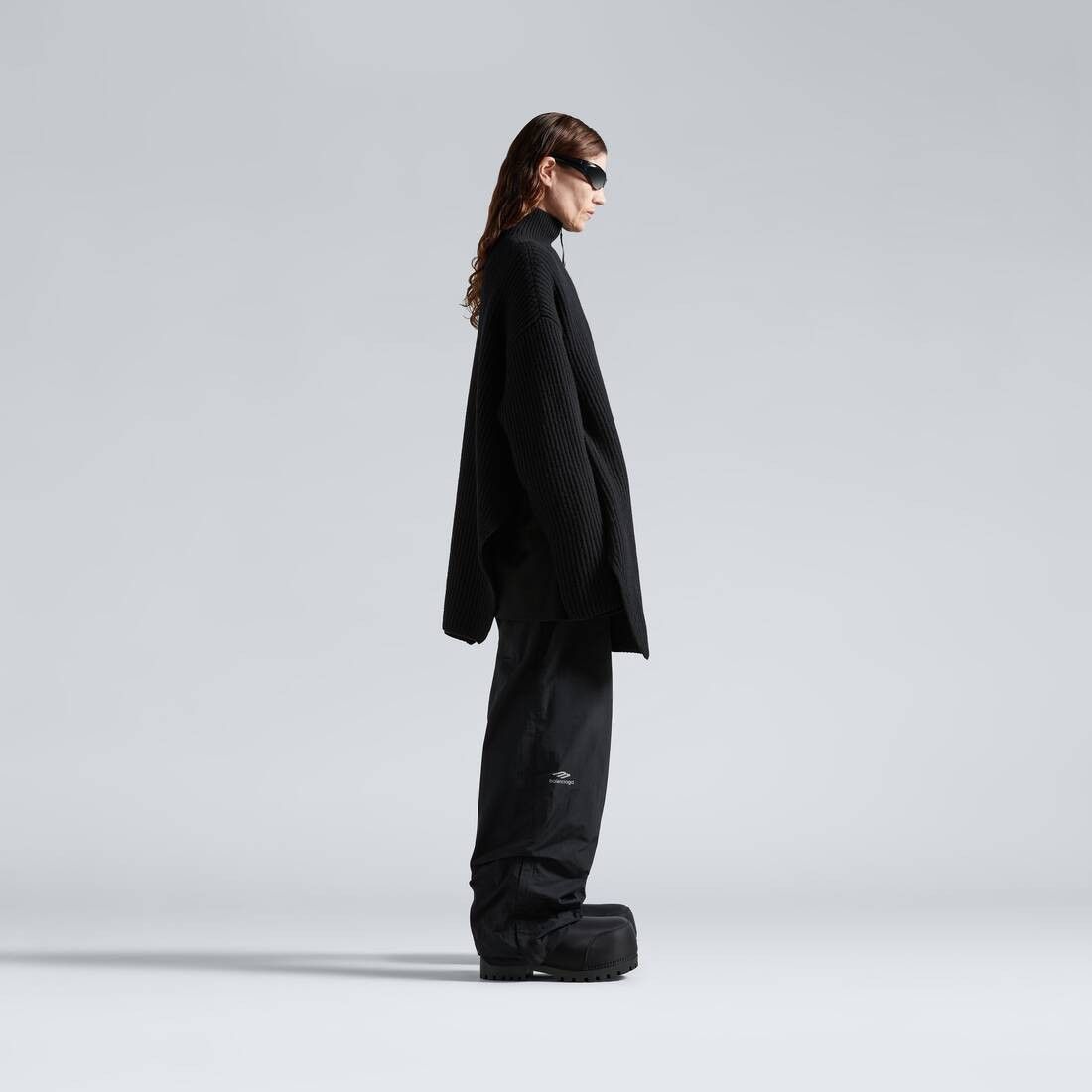 Balenciaga o1tr1nto0126 Half Zip High Neck Poncho in Black Size US XL / EU 56 / 4 - 3 Thumbnail