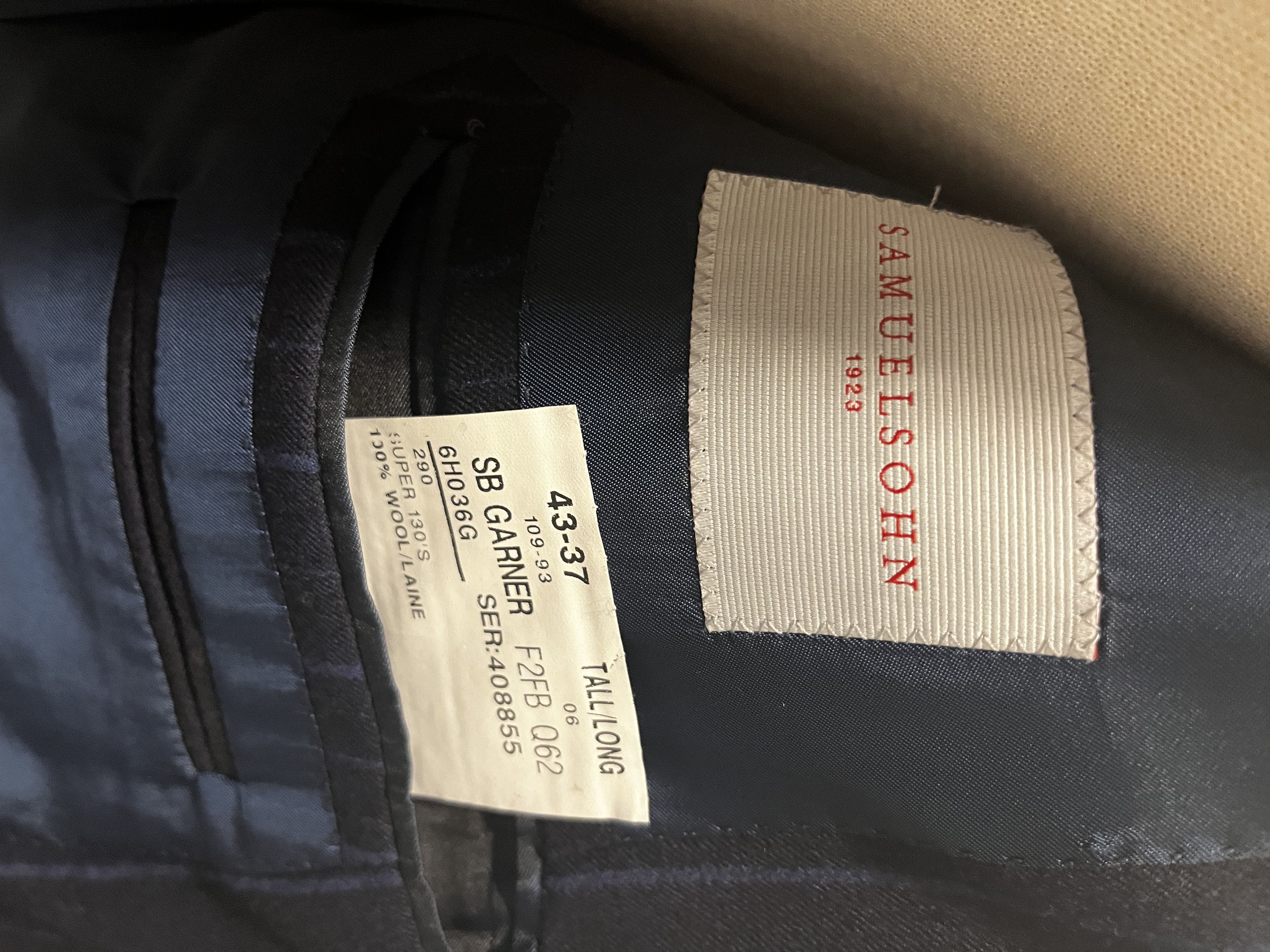 Samuelsohn Brand new Samuelsohn 2 piece luxury suit striped wool blue Size 42L - 8 Thumbnail