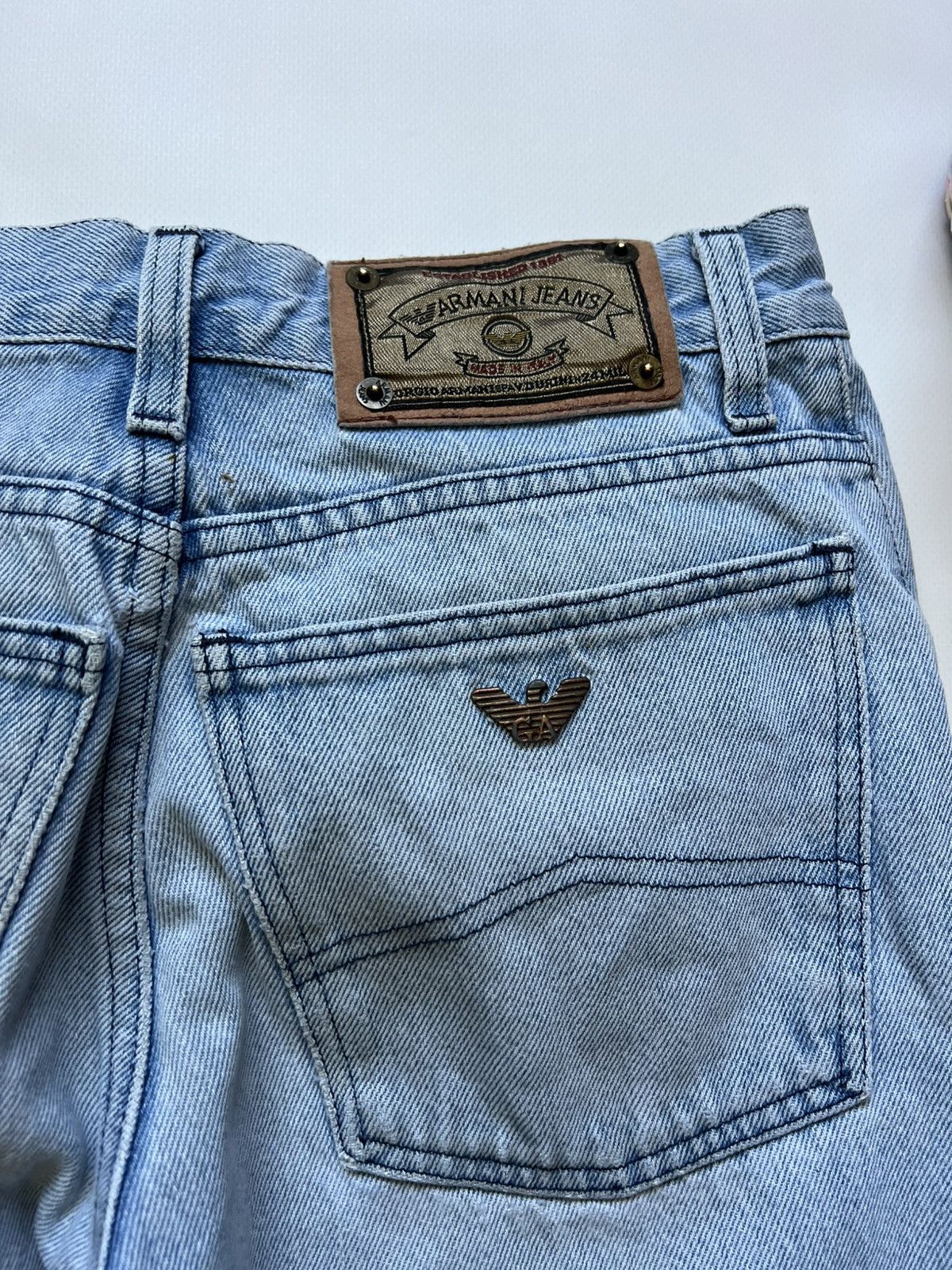 Armani Vintage Armani Jeans Blue Wash Distressed Denim Pants Size US 28 / EU 44 - 3 Thumbnail