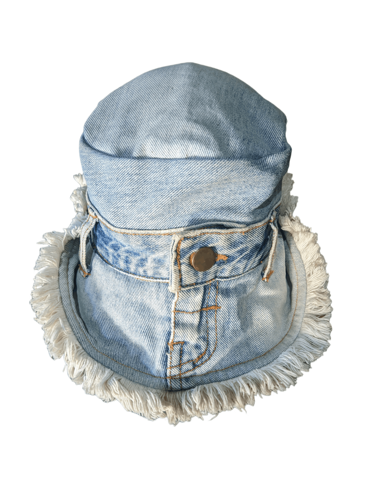 Other Denim bucket hat, frayed brim and a rustic patchwork design Size ONE SIZE - 7 Thumbnail