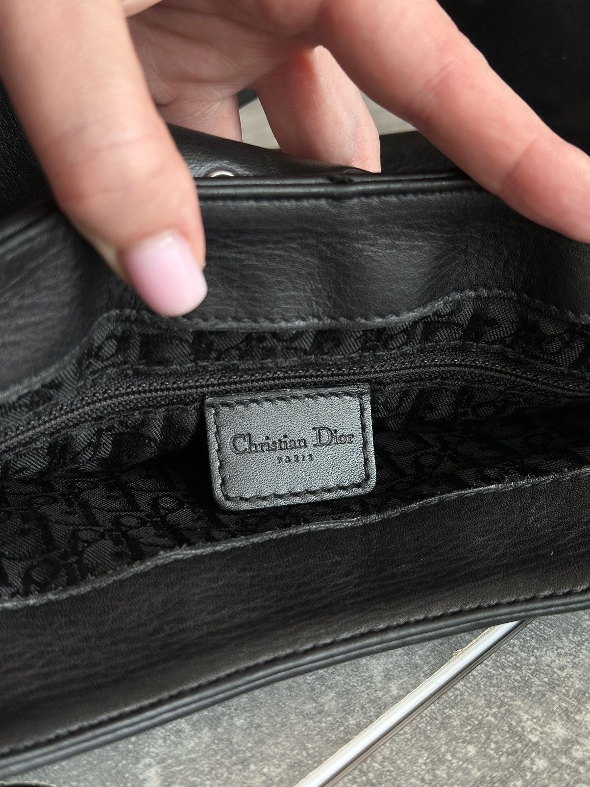 Dior DIOR Street Chic Columbus Evening Black Leather Shoulder Bag Size ONE SIZE - 8 Thumbnail