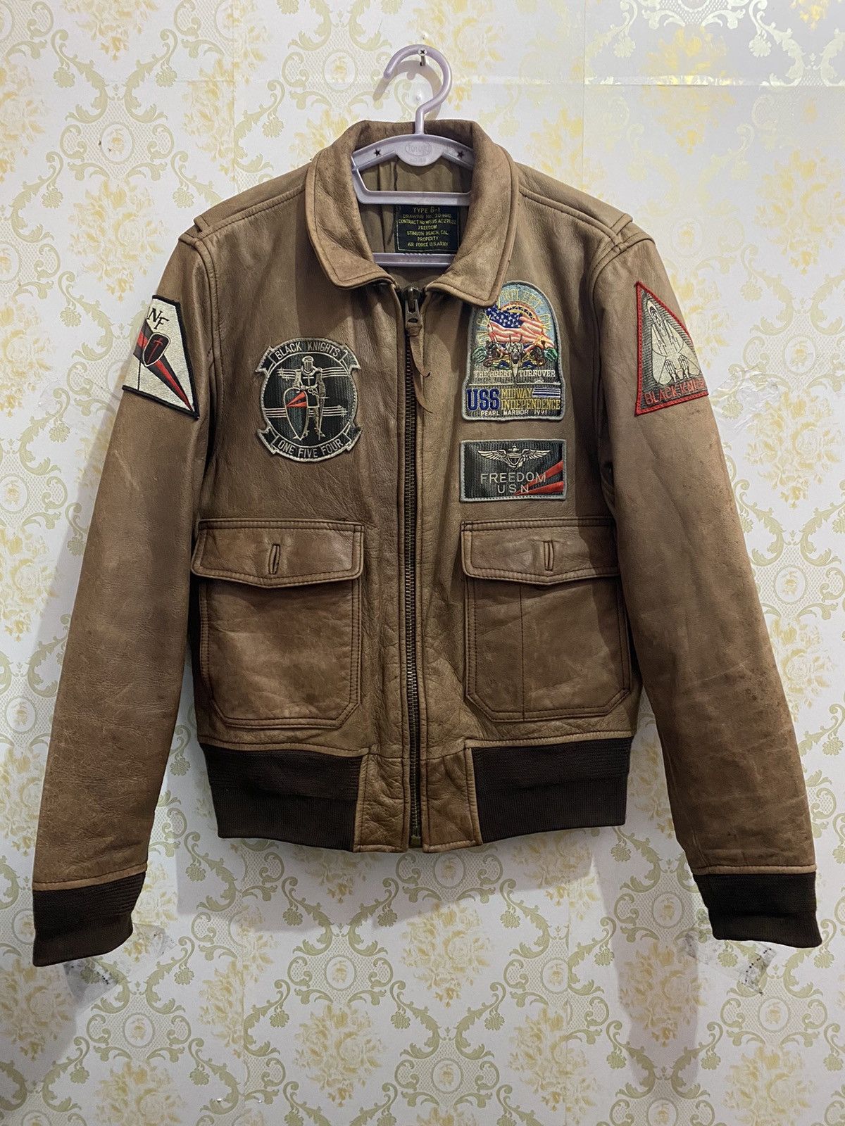 Vintage Leather Flight Jacket U.S.N.
