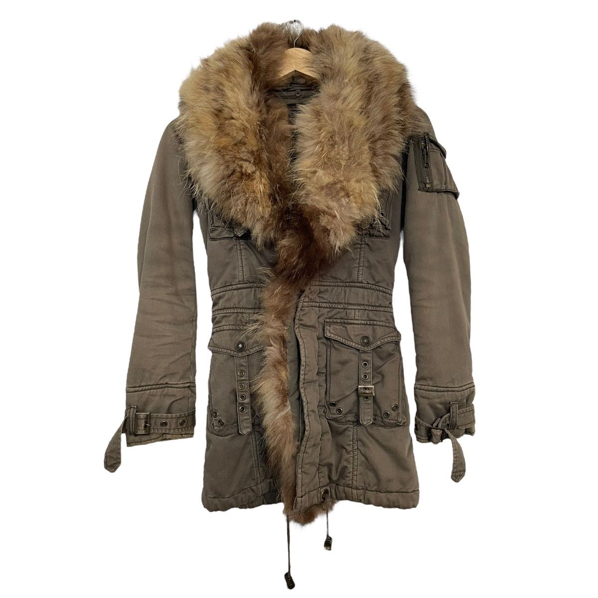 Heavenandearth fur trim jacket coat