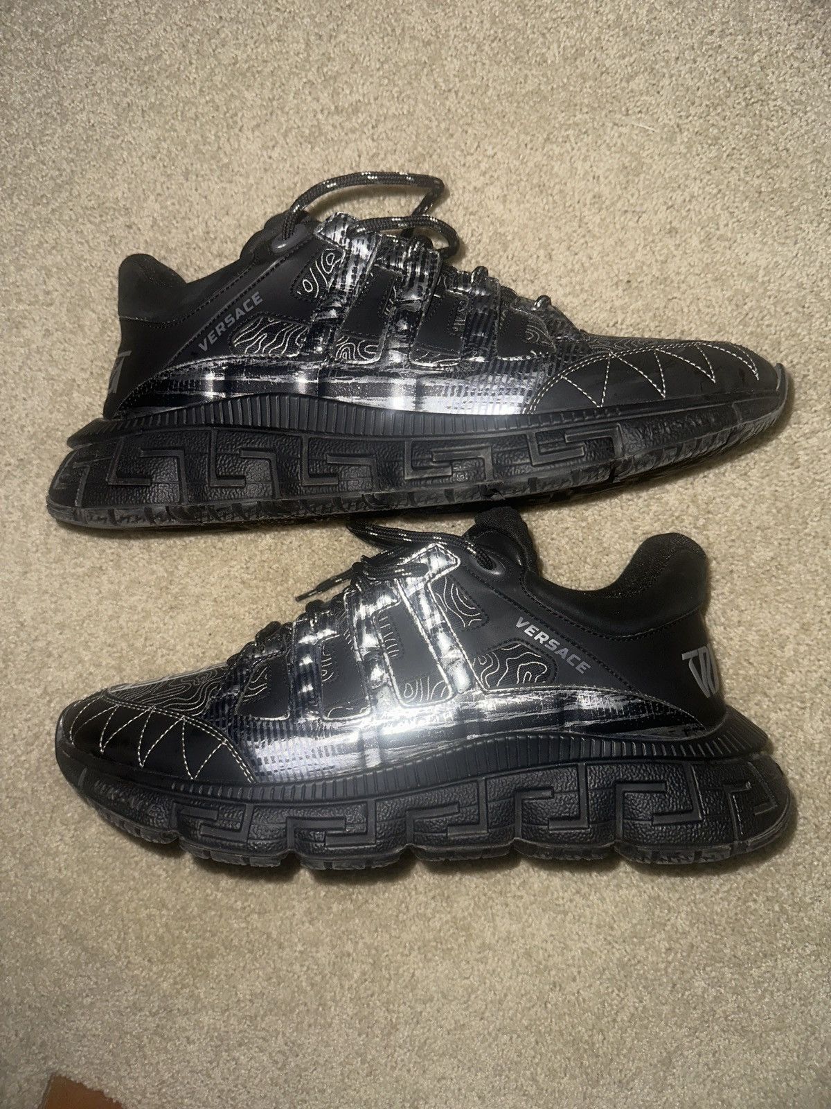 Versace Versace Trigreca ‘Milan- Black’ Size US 12 / EU 45 - 1 Thumbnail