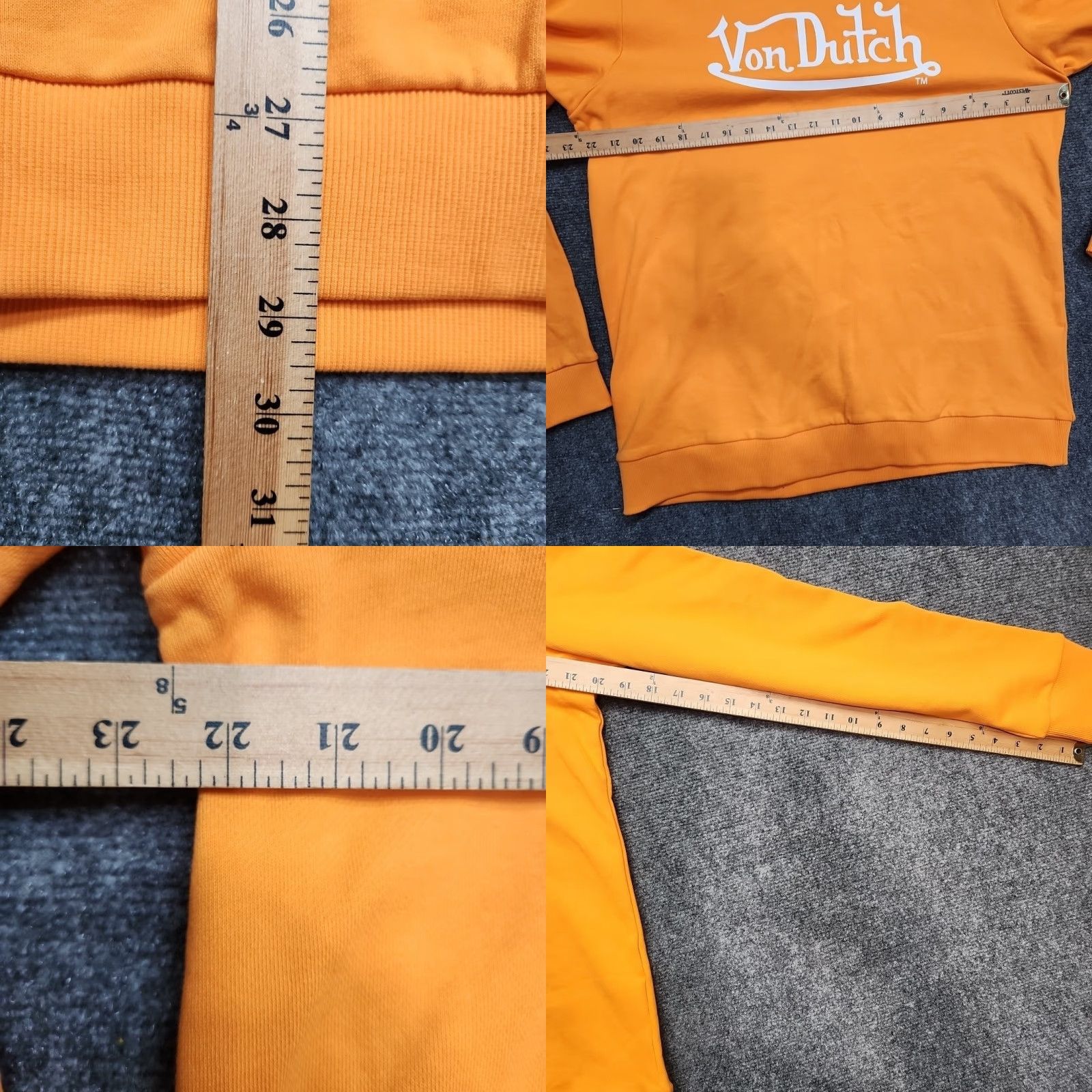 Von Dutch Von Dutch Shirt Men XL Orange Front & Back Print Crew Neck Long Sleeve T-Shirt Size US XL / EU 56 / 4 - 9 Thumbnail