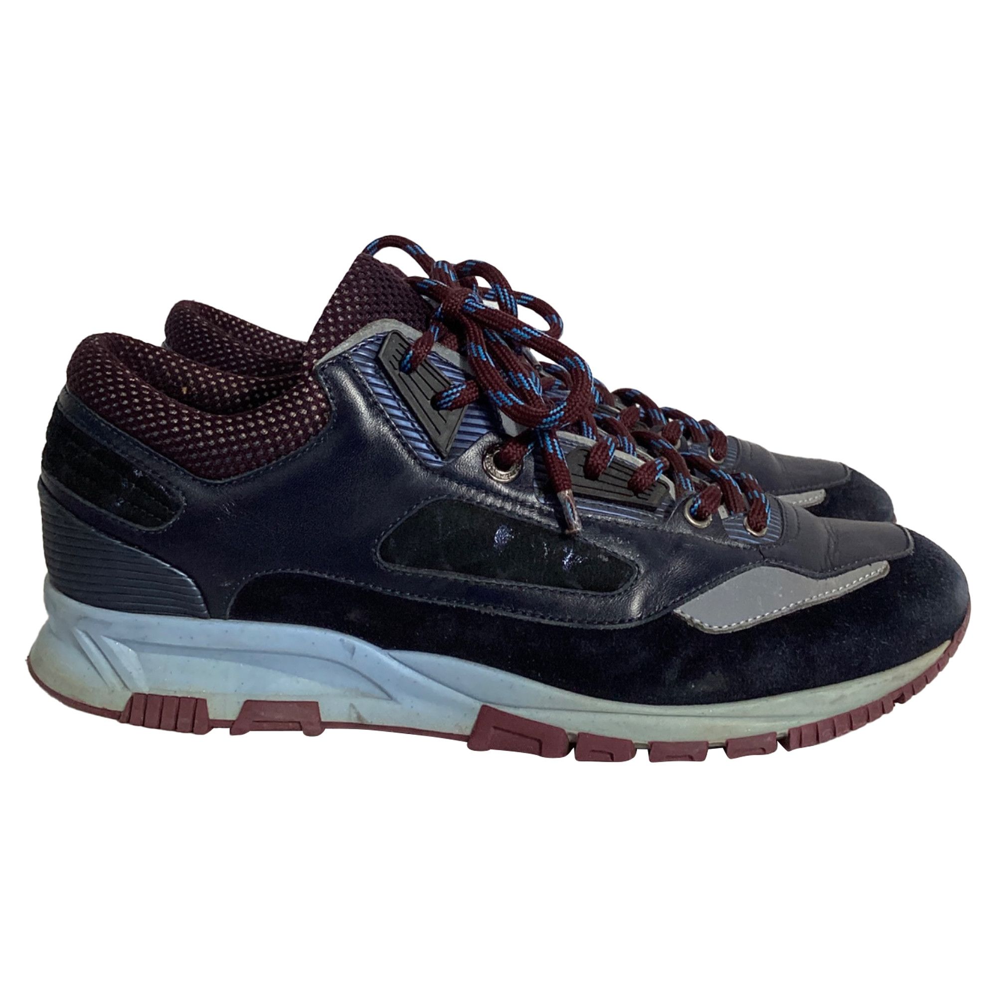 Lanvin Lanvin Runners DS Sneakers in Blue Suede and Leather Size US 6.5 / EU 39-40 - 1 Thumbnail