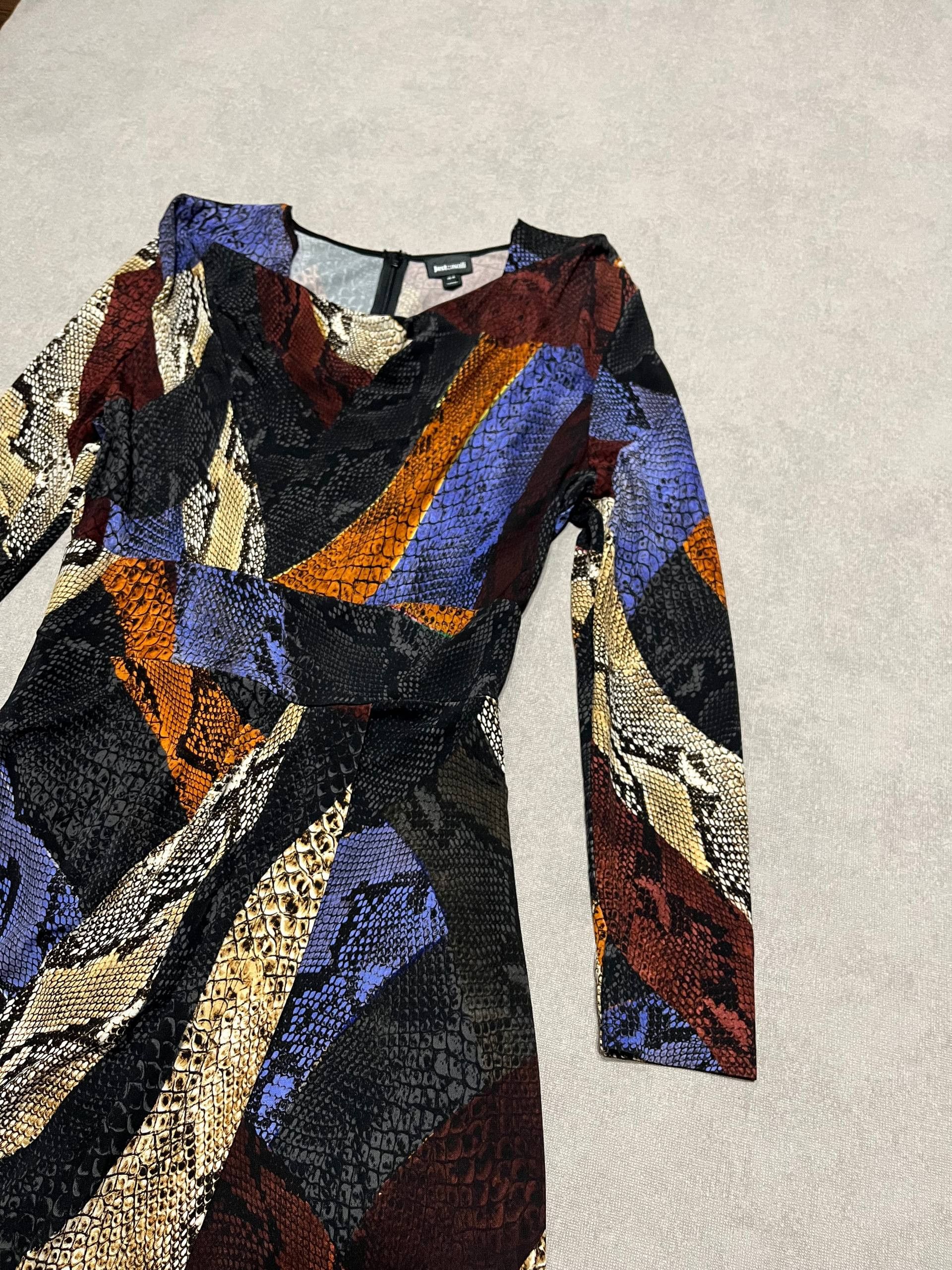 Just Cavalli ROBERTO JUST CAVALLI Snake Print Long Sleeve Dress Sz44 Size M / US 6-8 / IT 42-44 - 4 Thumbnail
