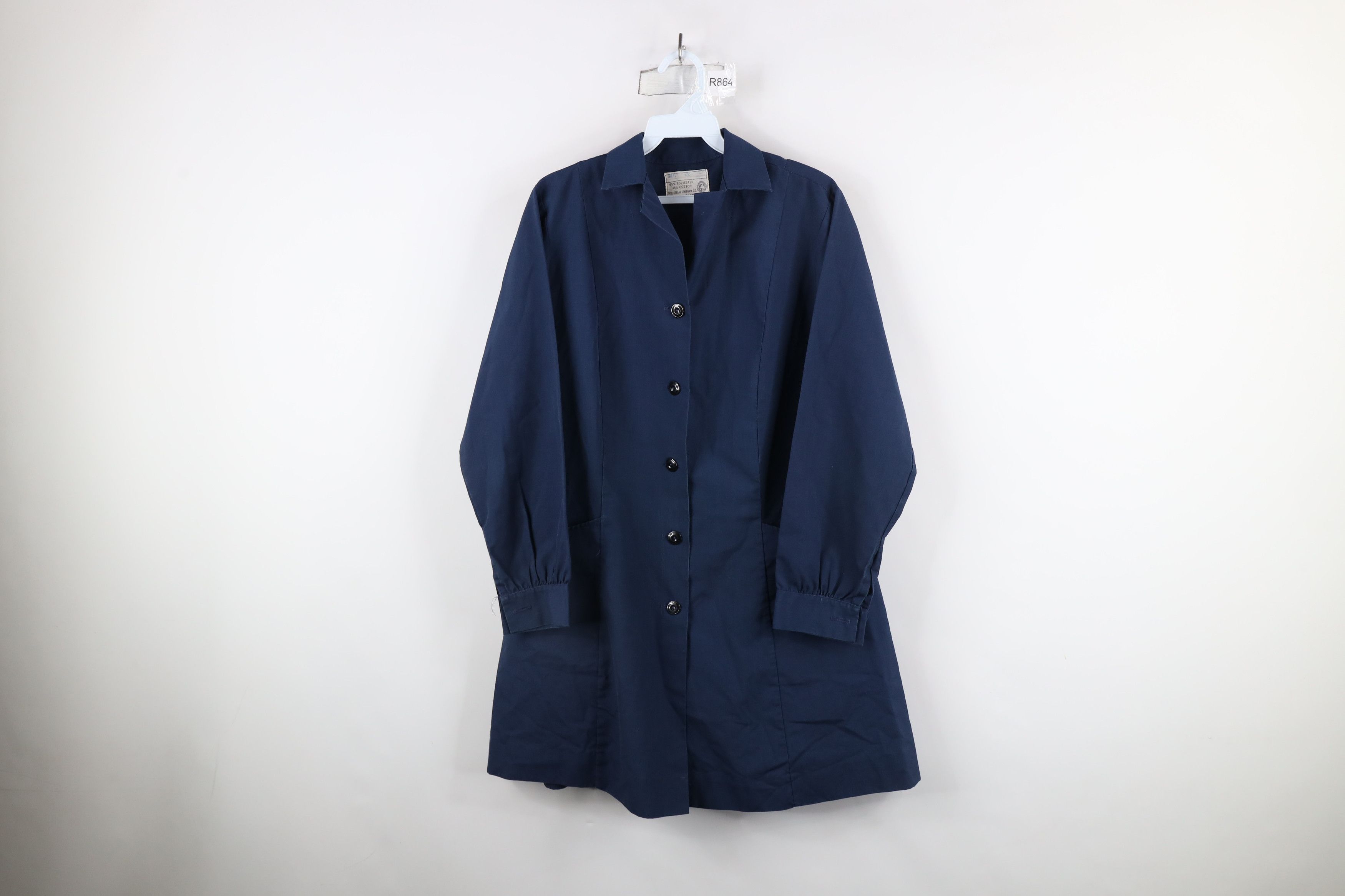 Vintage Vintage 50s 60s Uniform Long Sleeve Smock Jacket Blue USA Size M / US 6-8 / IT 42-44 - 1 Thumbnail