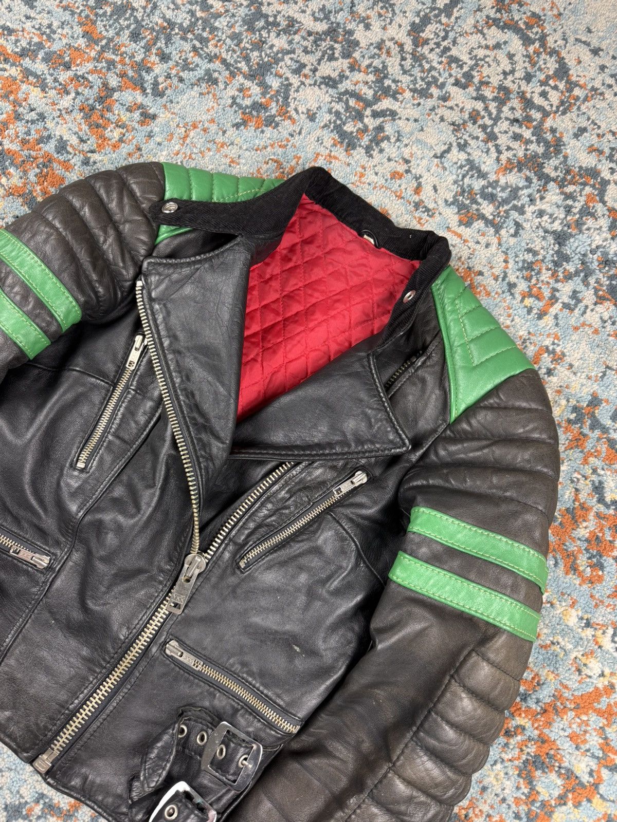 Vintage Vintage 90s Real Leather Racing ramones biker jacket cropped Size S / US 4 / IT 40 - 6 Thumbnail