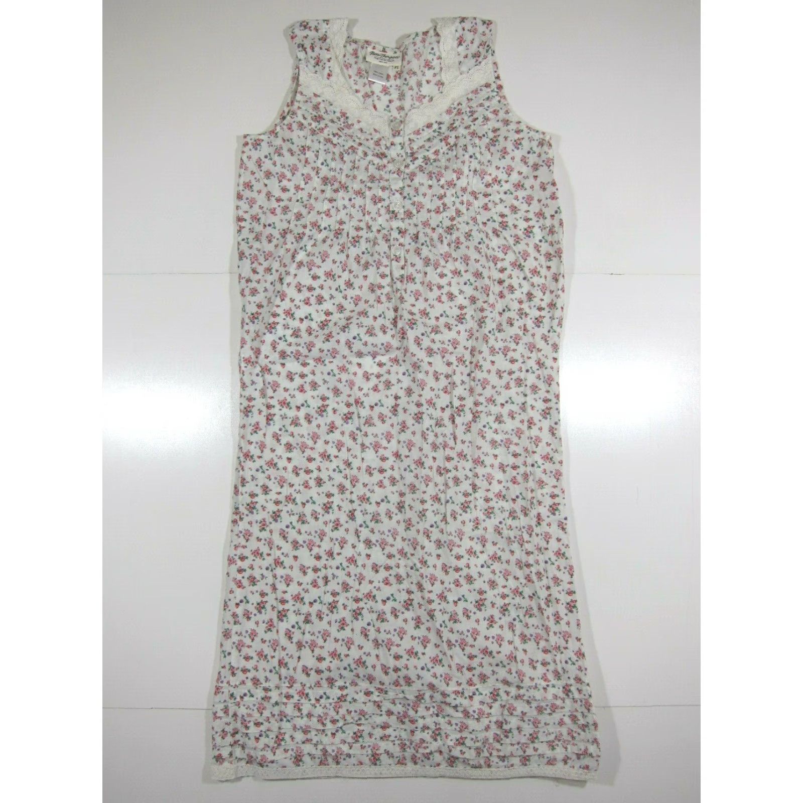 Jim Thompson Norm Thompson 100% Cotton Nightgown Dress Women Pink Floral Embroidered Sleeveless PS Nightgown Dress Pink Floral Embroidered Size S / US 4 / IT 40 - 7 Thumbnail