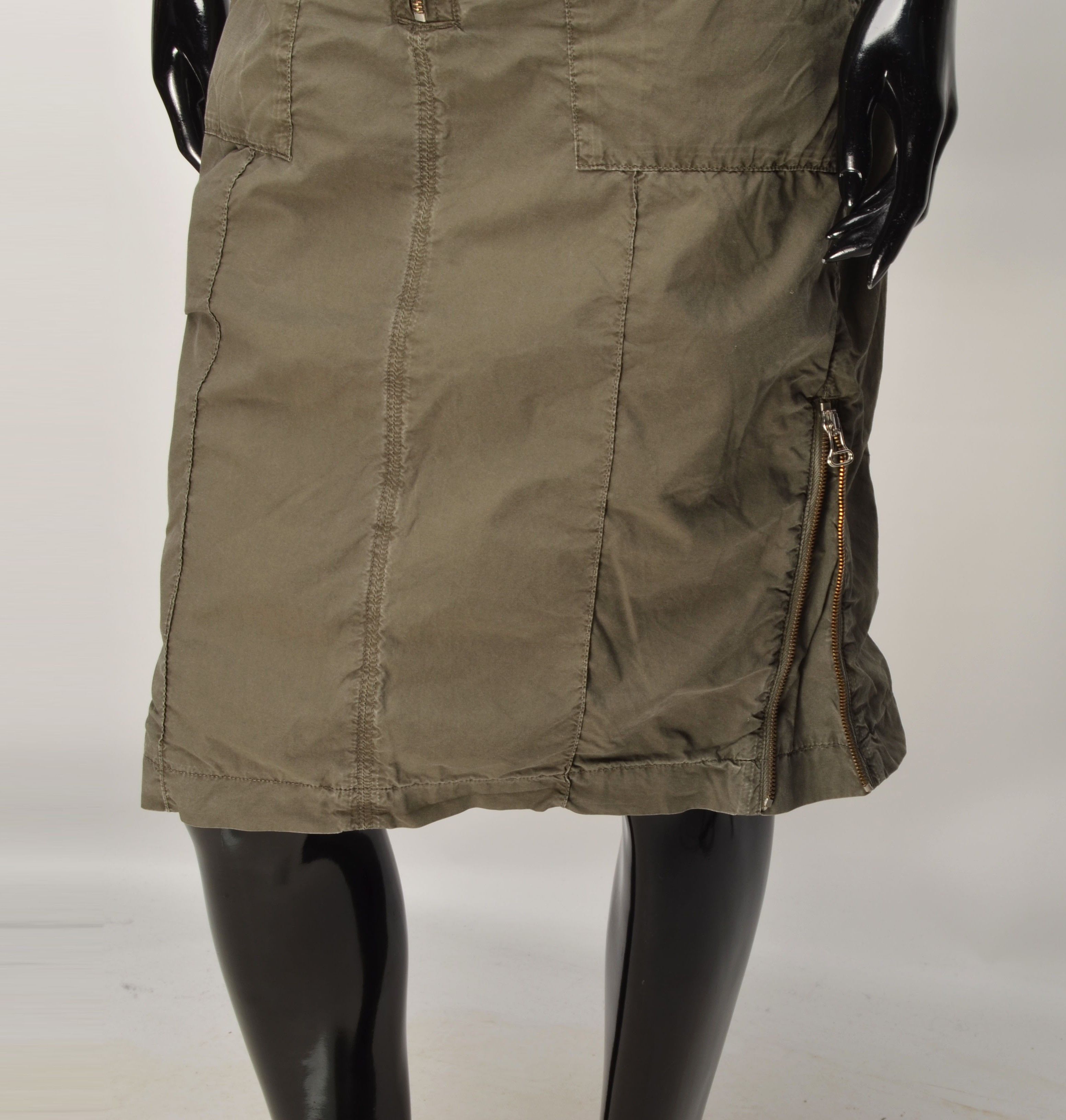 Miss Sixty Vintage Miss Sixty Y2K Grunge Olive Khaki Knee Length Skirt Size 30" / US 8 / IT 44 - 3 Thumbnail