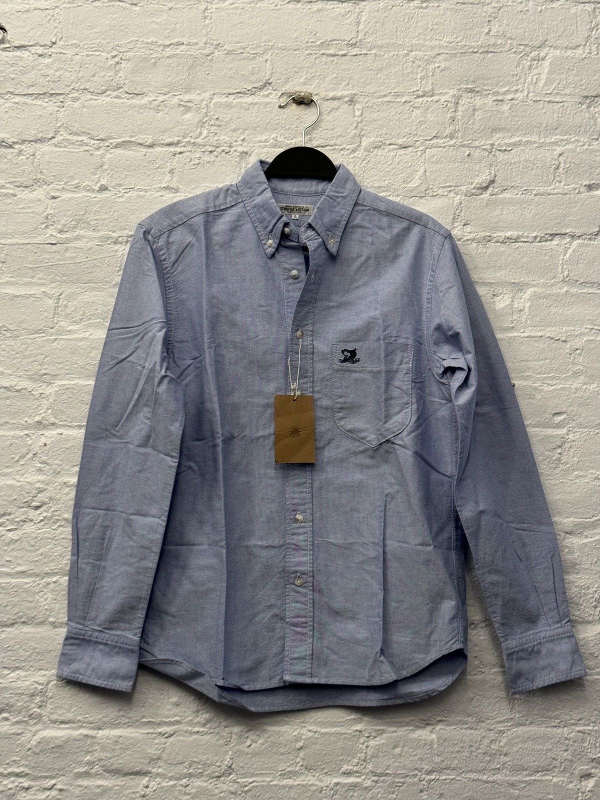 image of Studio Dartisan Sda Oxford Shirt With Pig Embroidery in Blue, Men's (Size Medium)