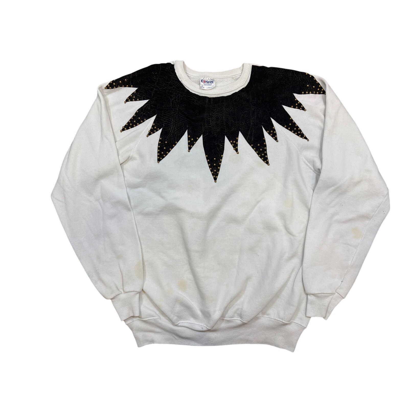 Hanes Vintage 80s custom Jester crewneck sweatshirt patchwork XL Size XL / US 12-14 / IT 48-50 - 1 Thumbnail