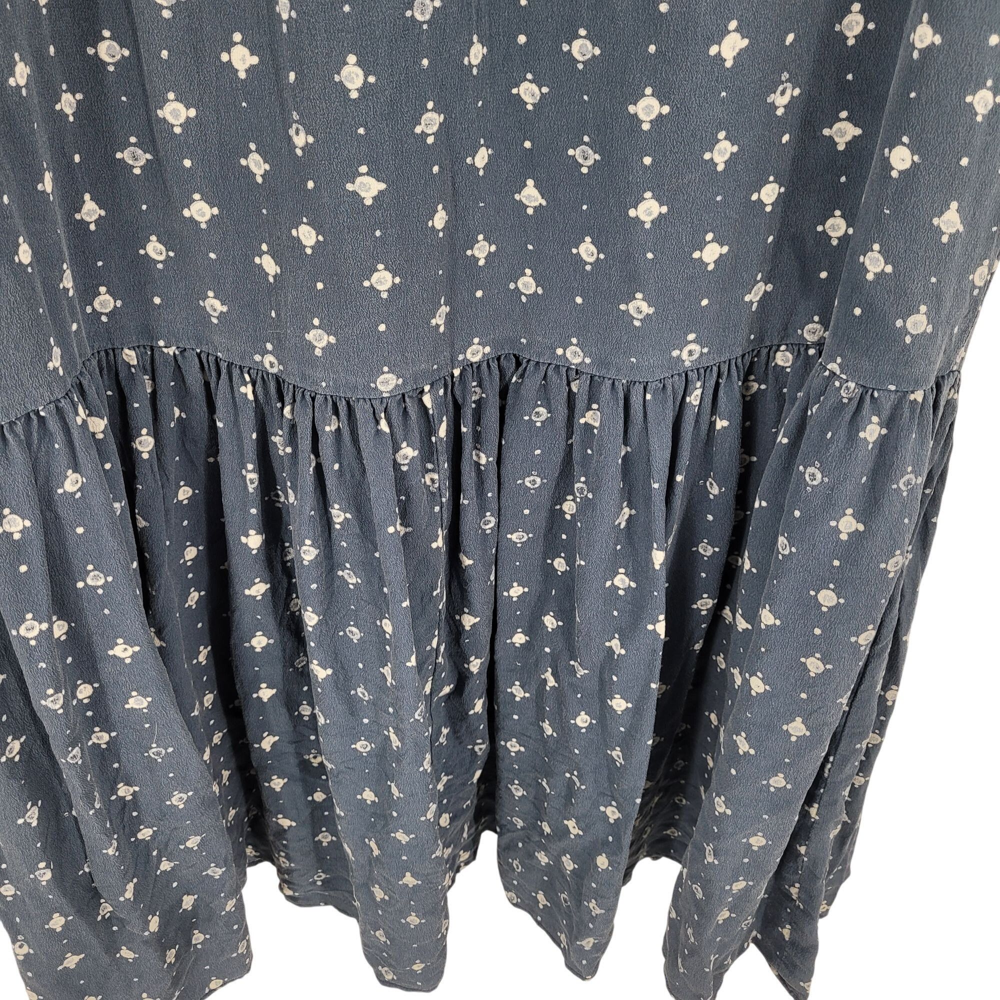 Madewell Madewell Womens Silk Medallion Dot Maxi Dress Blue Sz 4 Tier Size S / US 4 / IT 40 - 9 Thumbnail