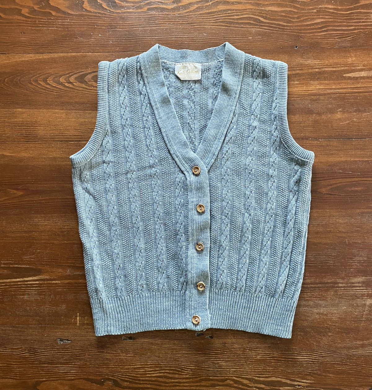 Vintage Vintage 70’s Kate Collins Women’s Knit Cardigan Sweater Vest Size XS / US 0-2 / IT 36-38 - 1 Thumbnail