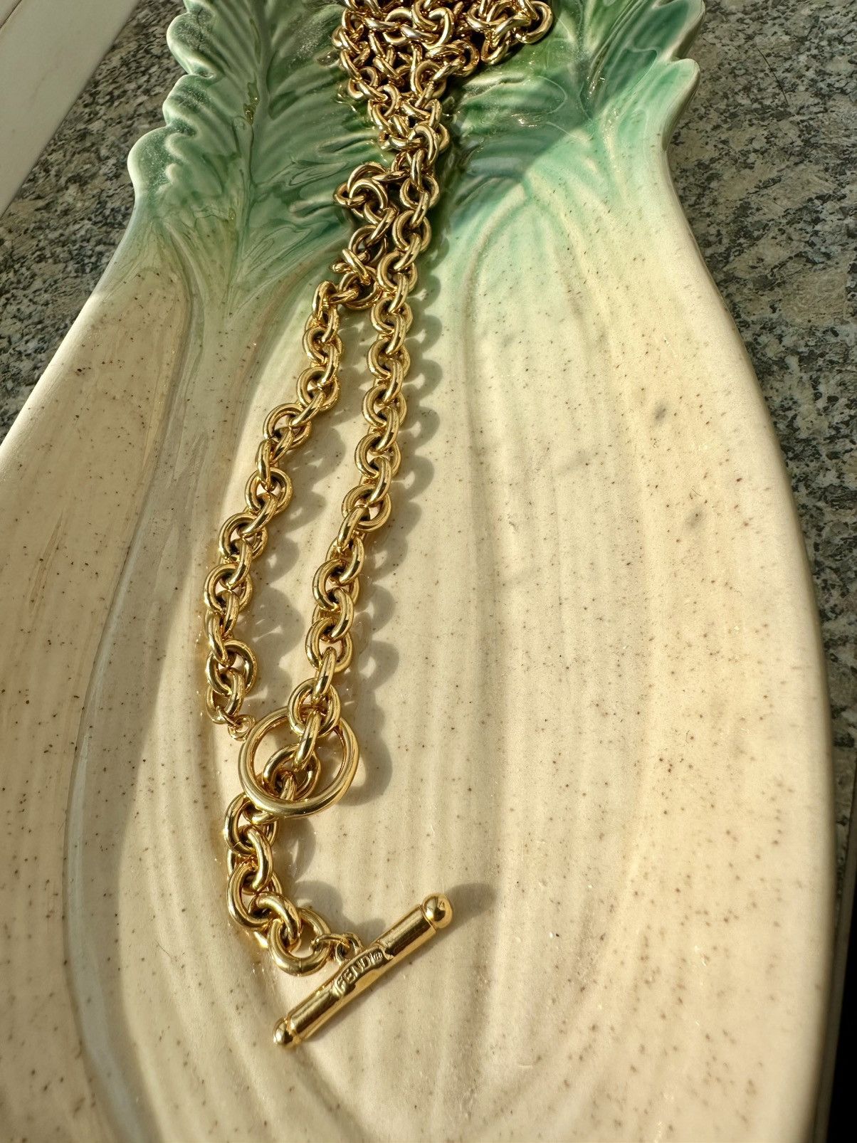 Fendi Fendi Vintage Chain Necklace – 1980s gold platted brass rare Size ONE SIZE - 6 Thumbnail