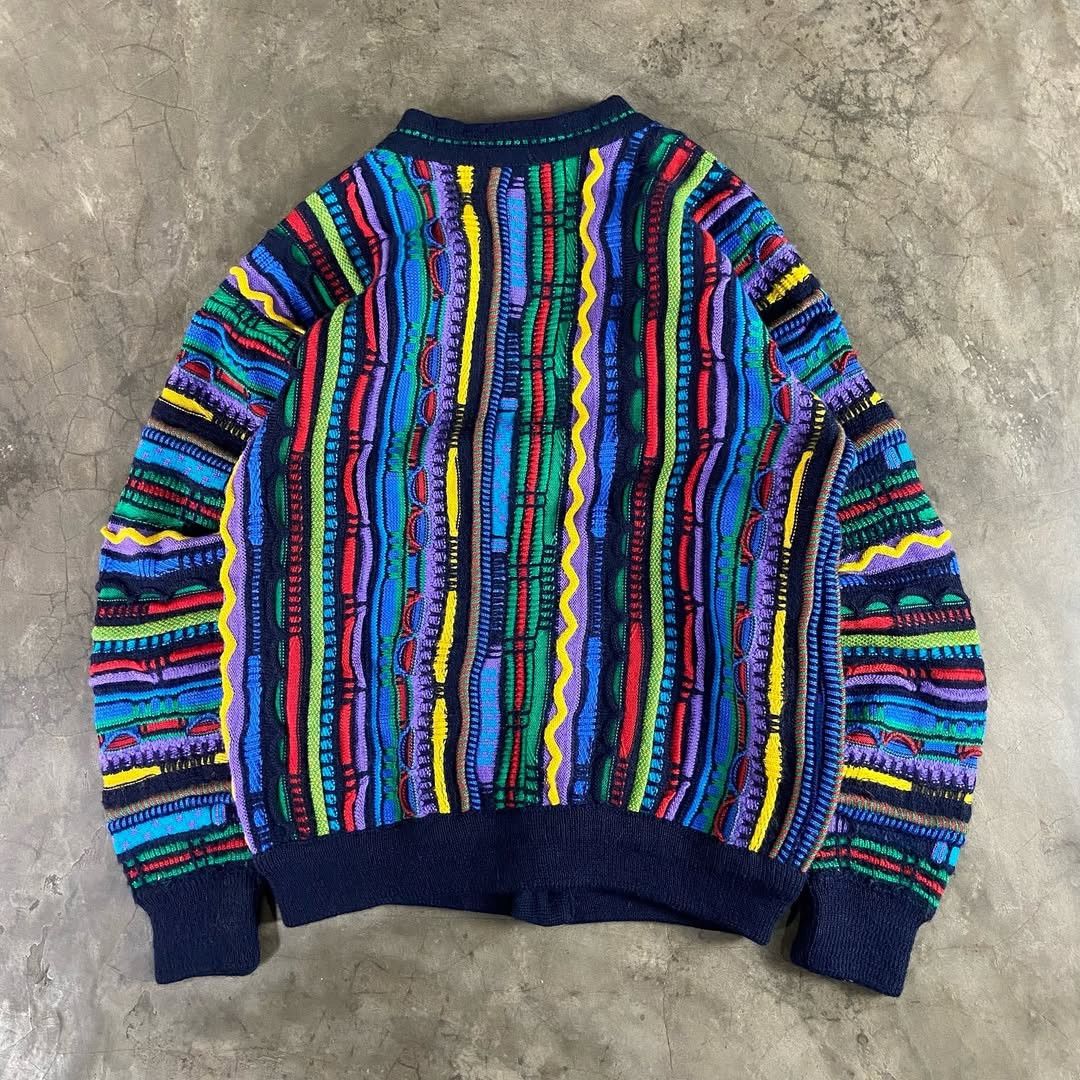 Designer × Kiwi Kiwi 3D coogi style Knit Cardigan Size US S / EU 44-46 / 1 - 8 Thumbnail